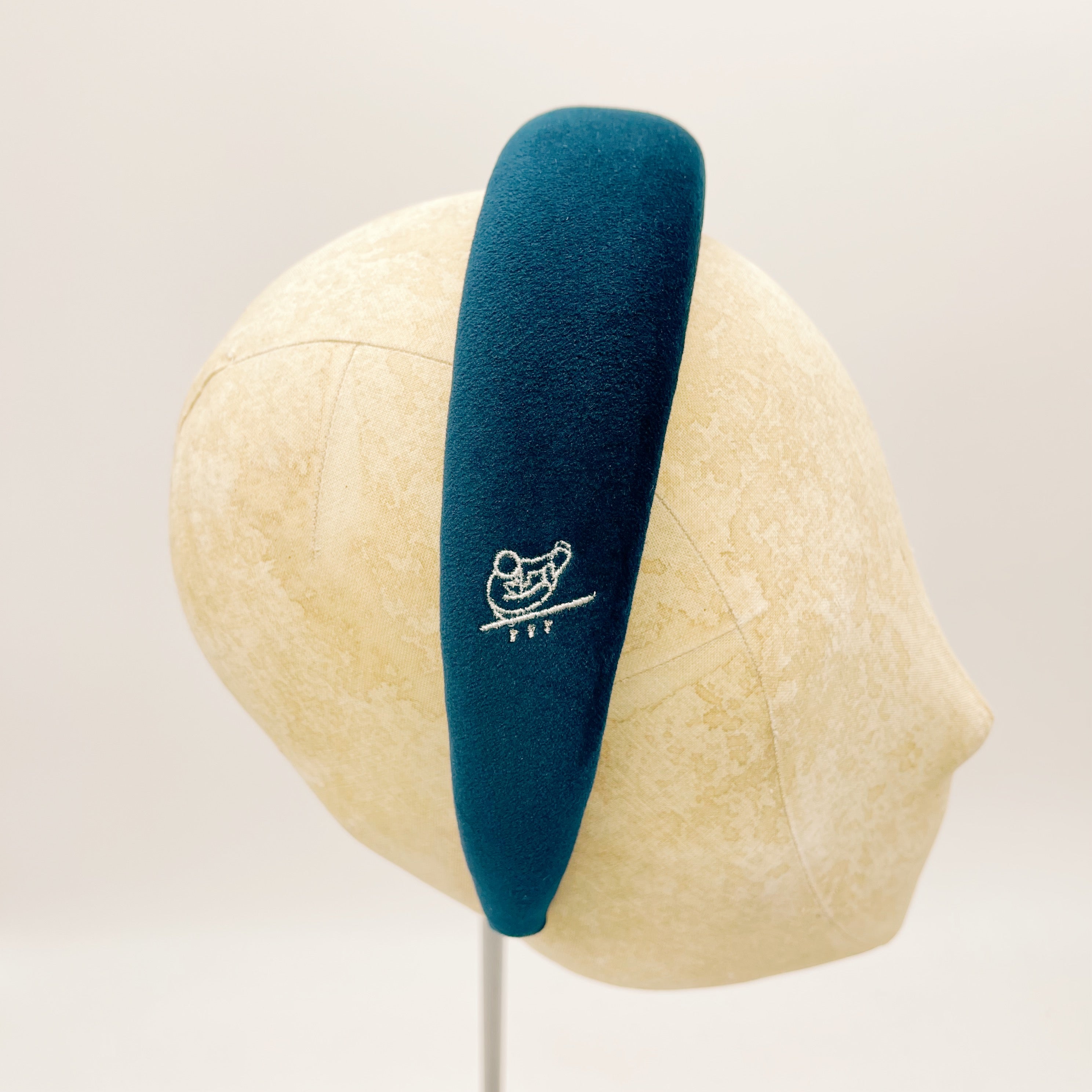 Evelyne Aymon x Cipriani Headband - Blue Padded with Embroidery