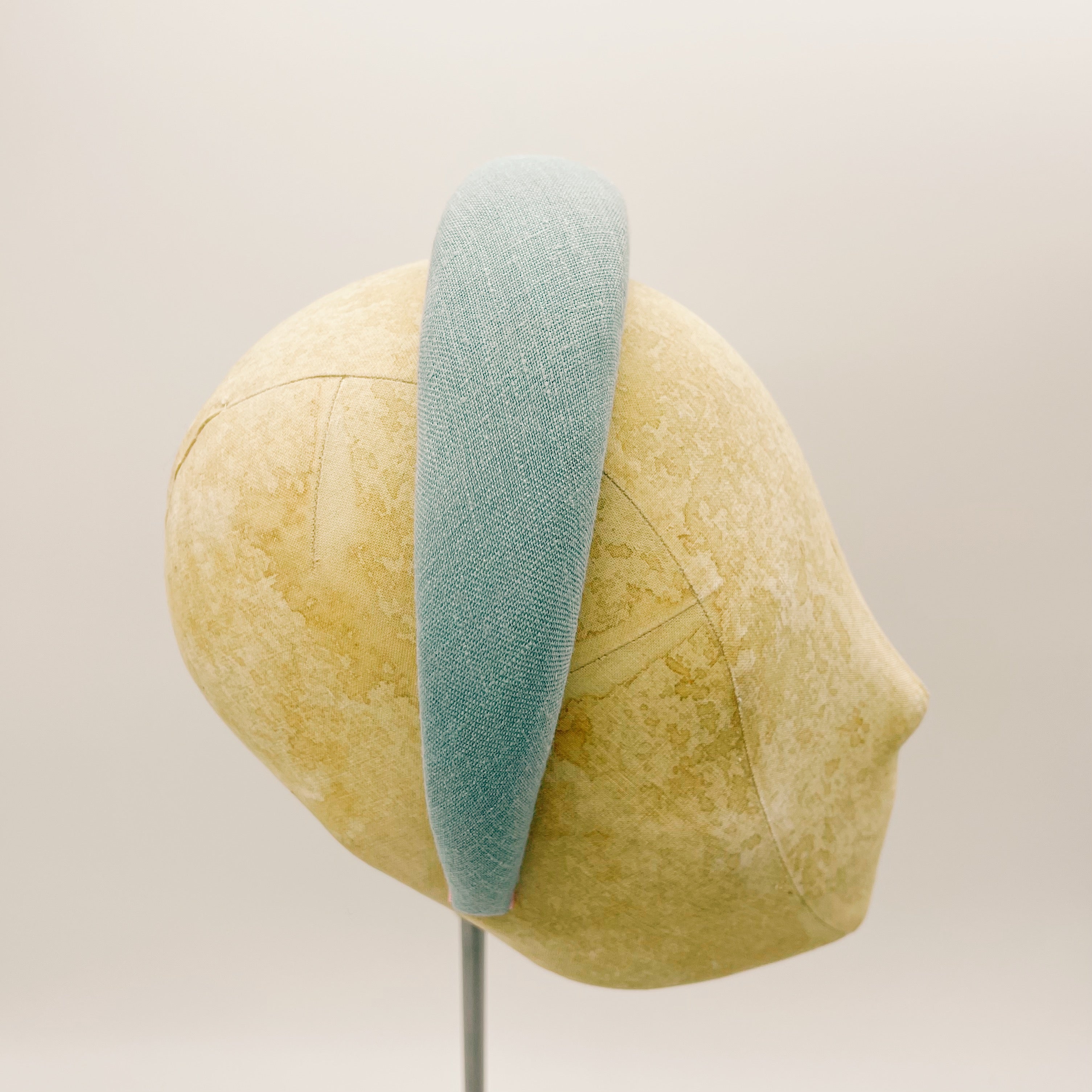 Dusty Aqua Linen Padded Headband