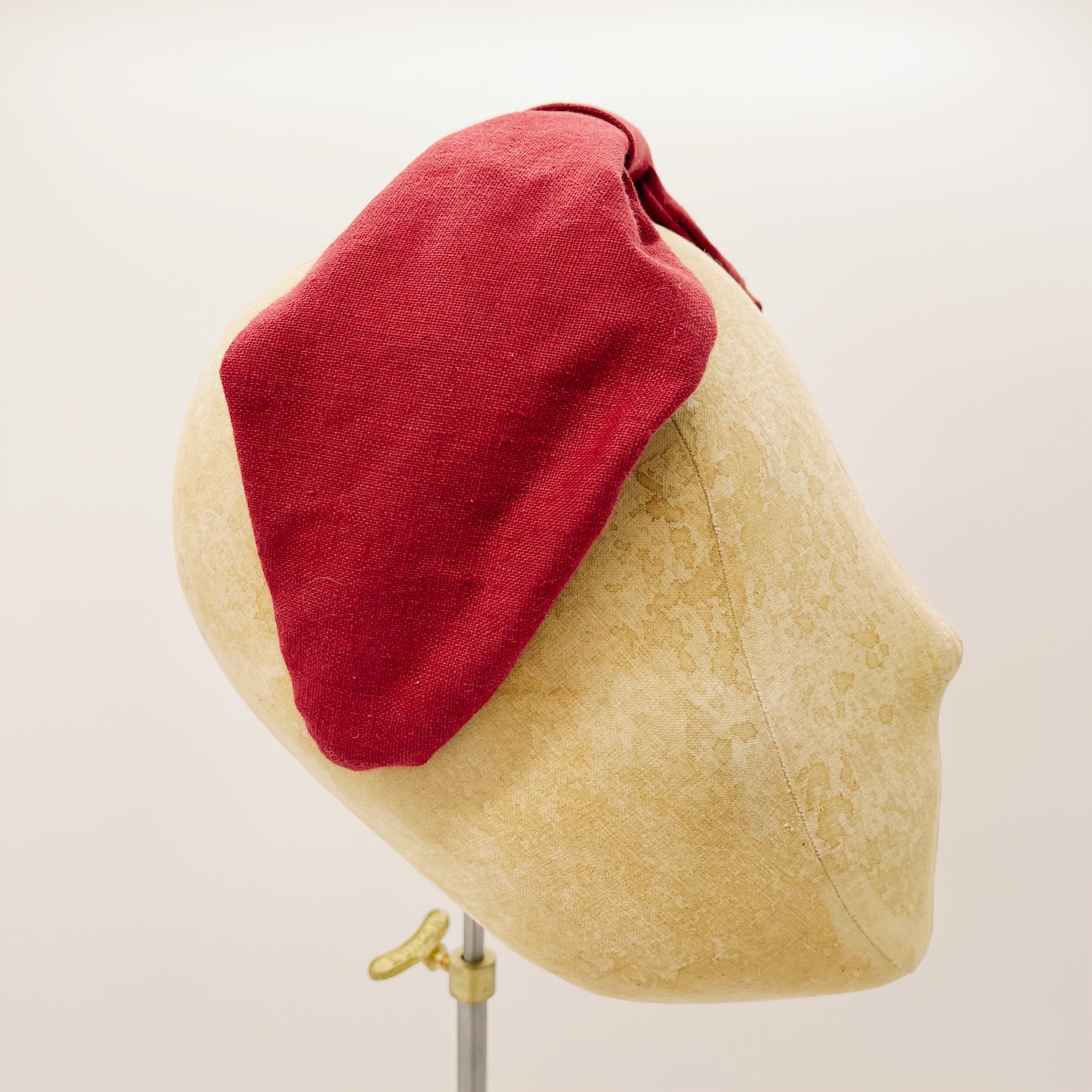 Headband Linen Berry Red Leaf