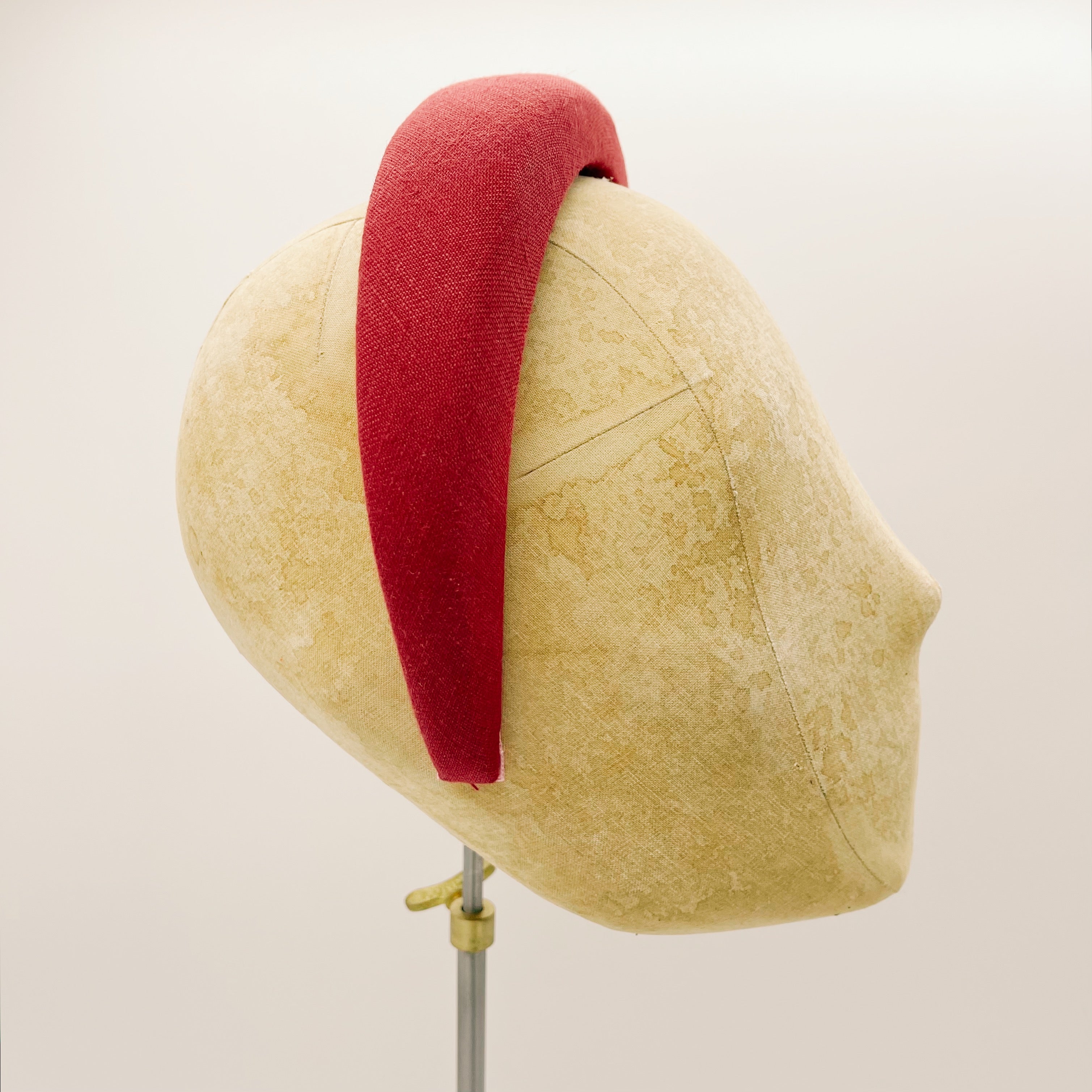 Headband Linen Berry Red Padded