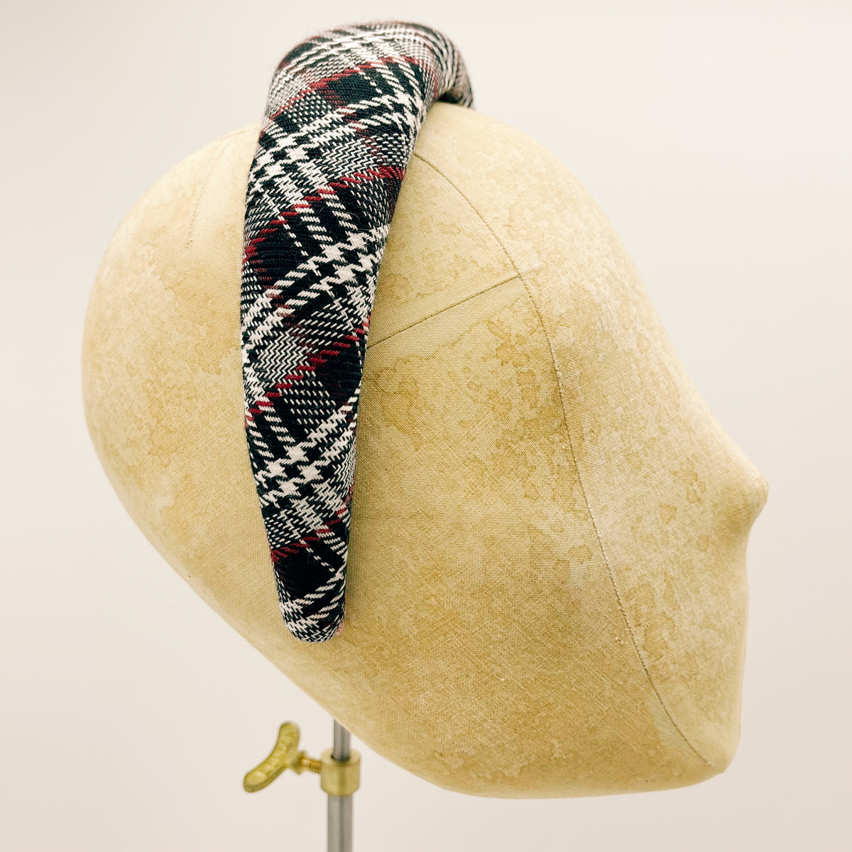 Cerchietto Black Tartan Padded