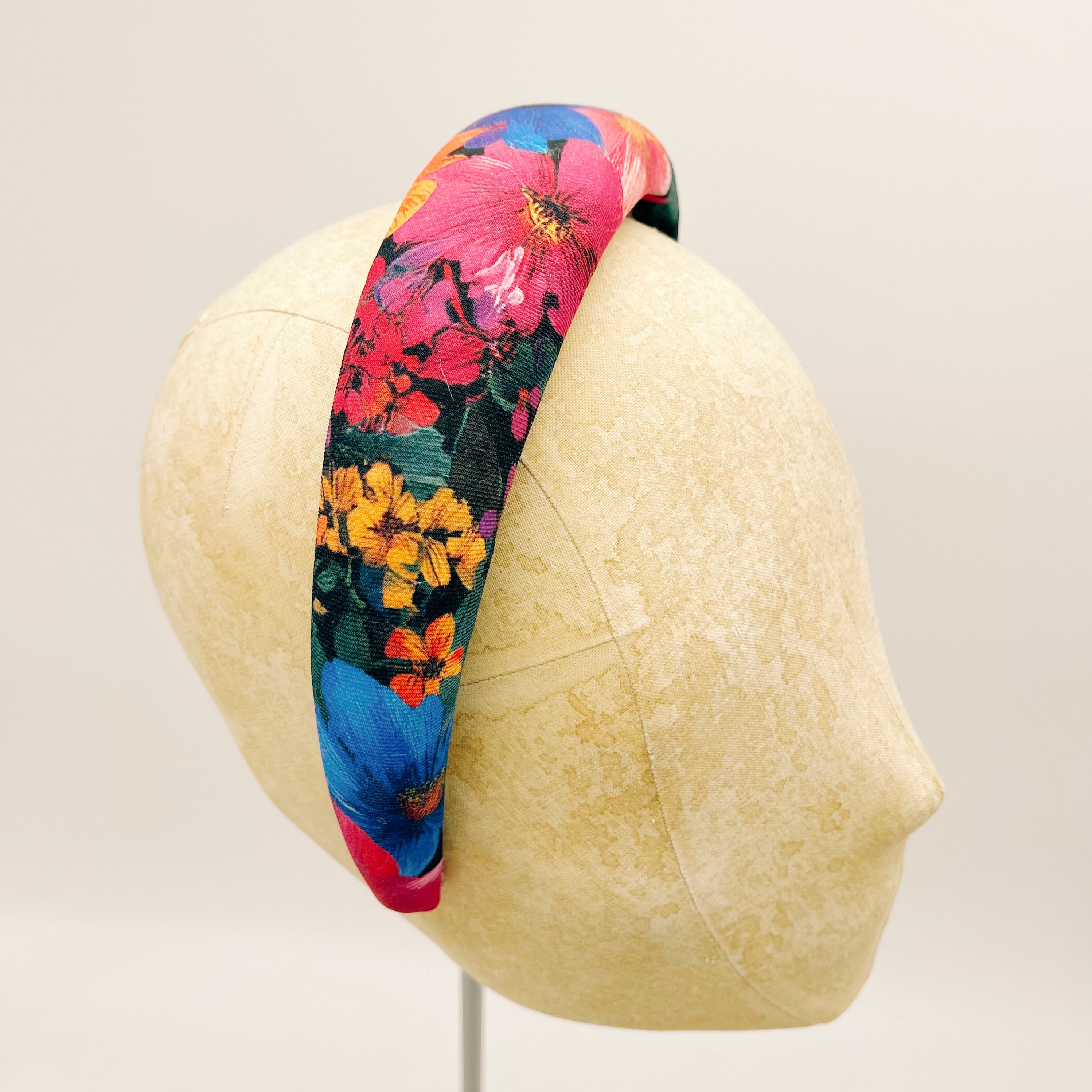 Blue Flowers Padded Headband