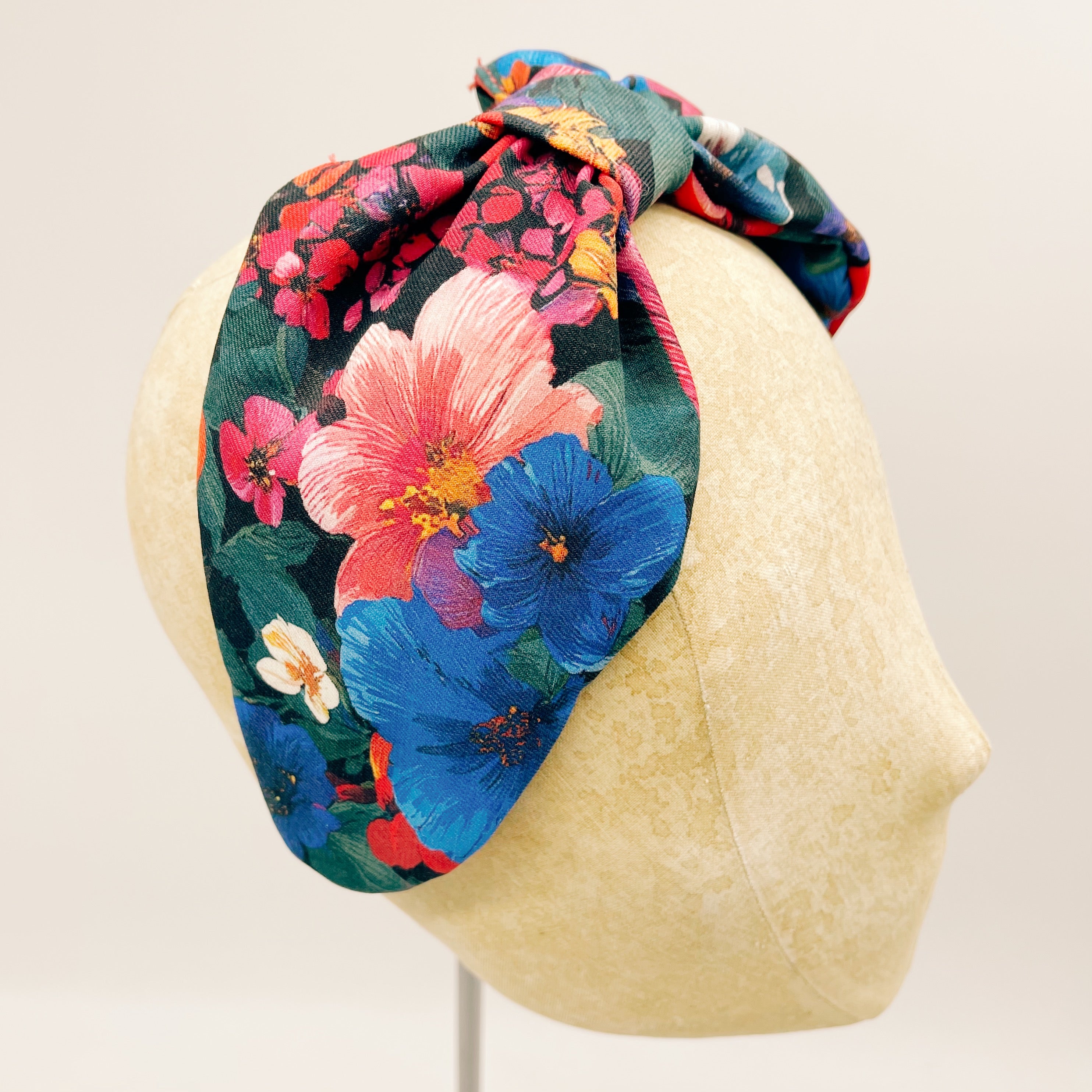Blue Flowers Leaf Headband