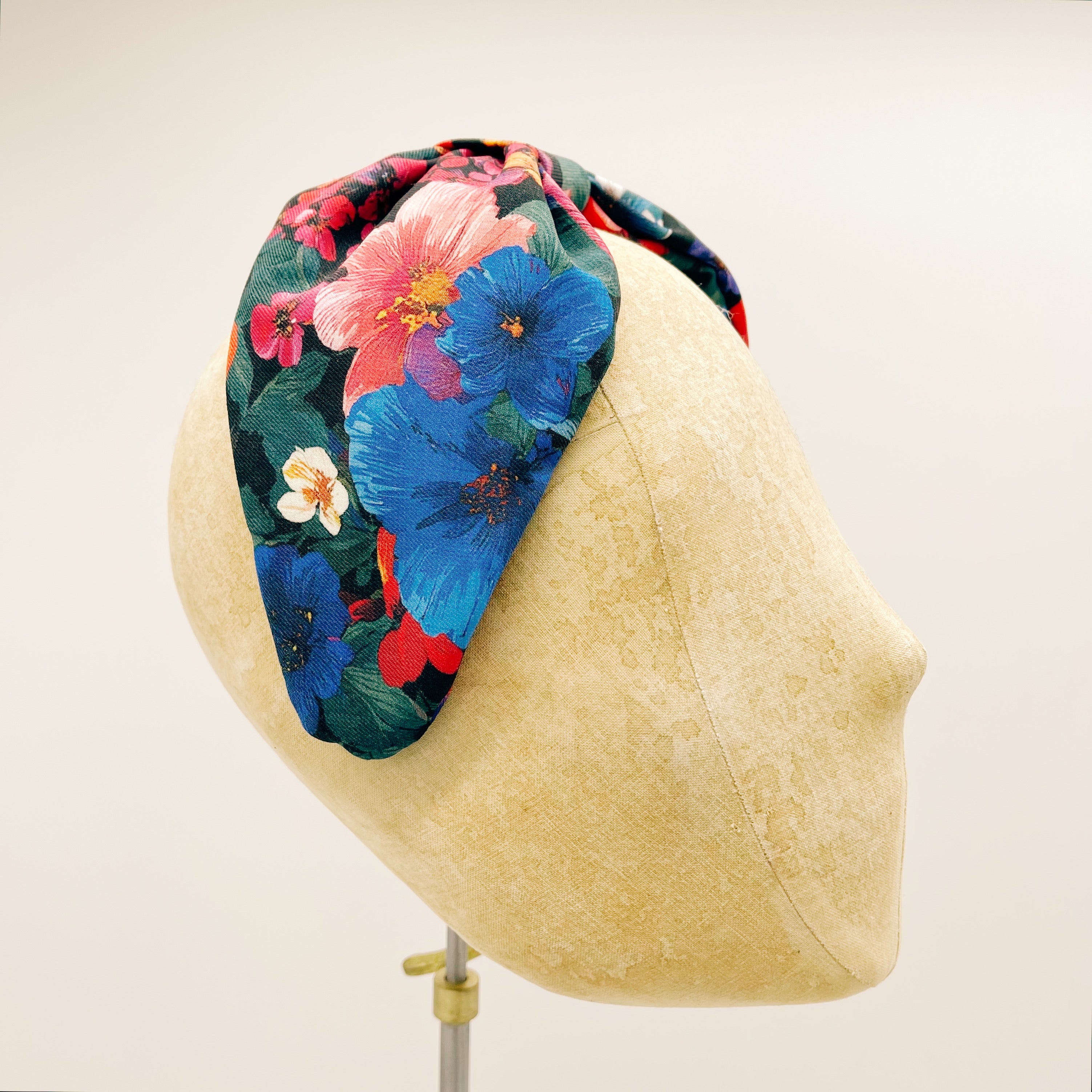 Blue Flowers Leaf Headband