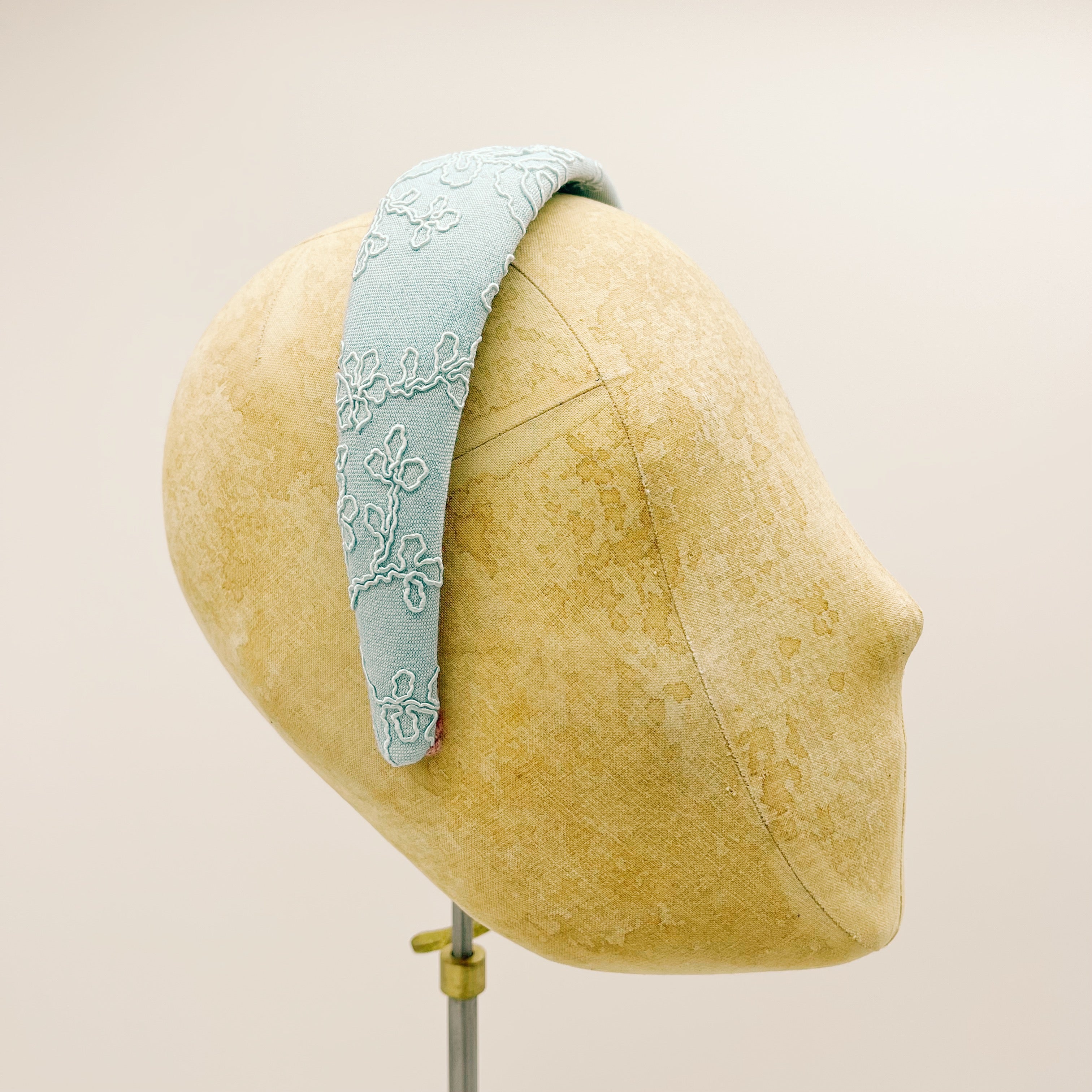 Bloom Embroidered Light Blue Headband