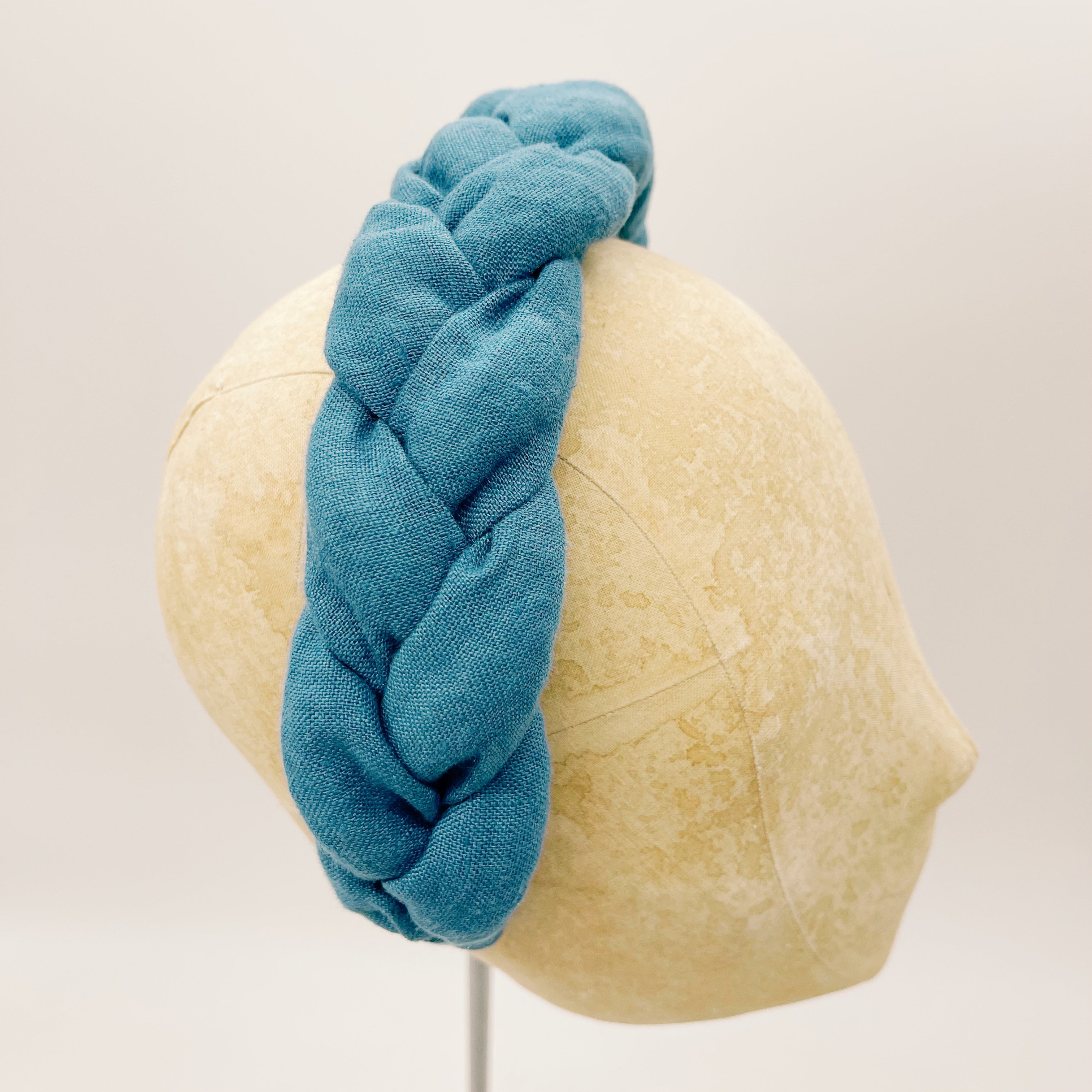 Headband Linen Harbour Blue Braid