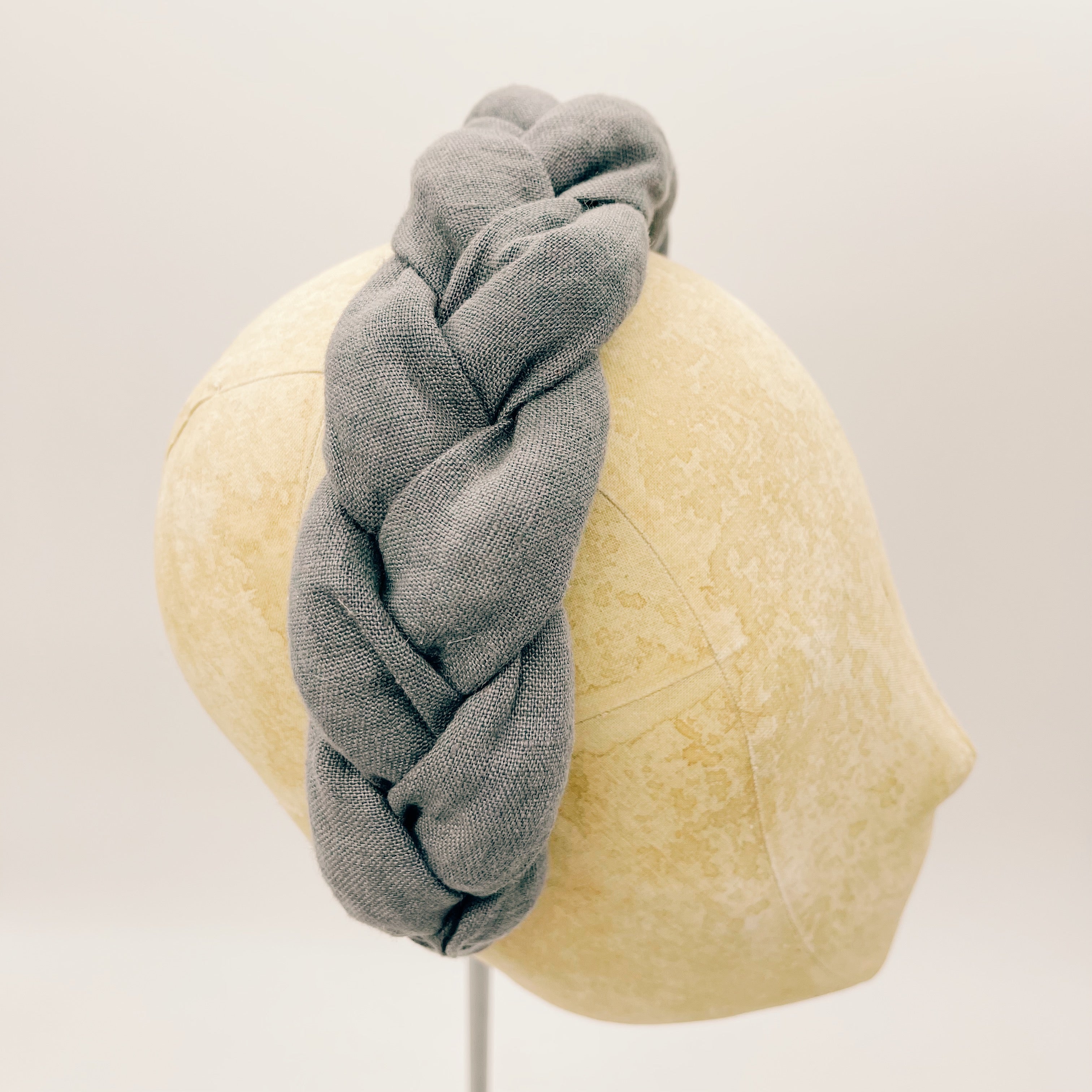 Headband Linen Fossil Grey Braid