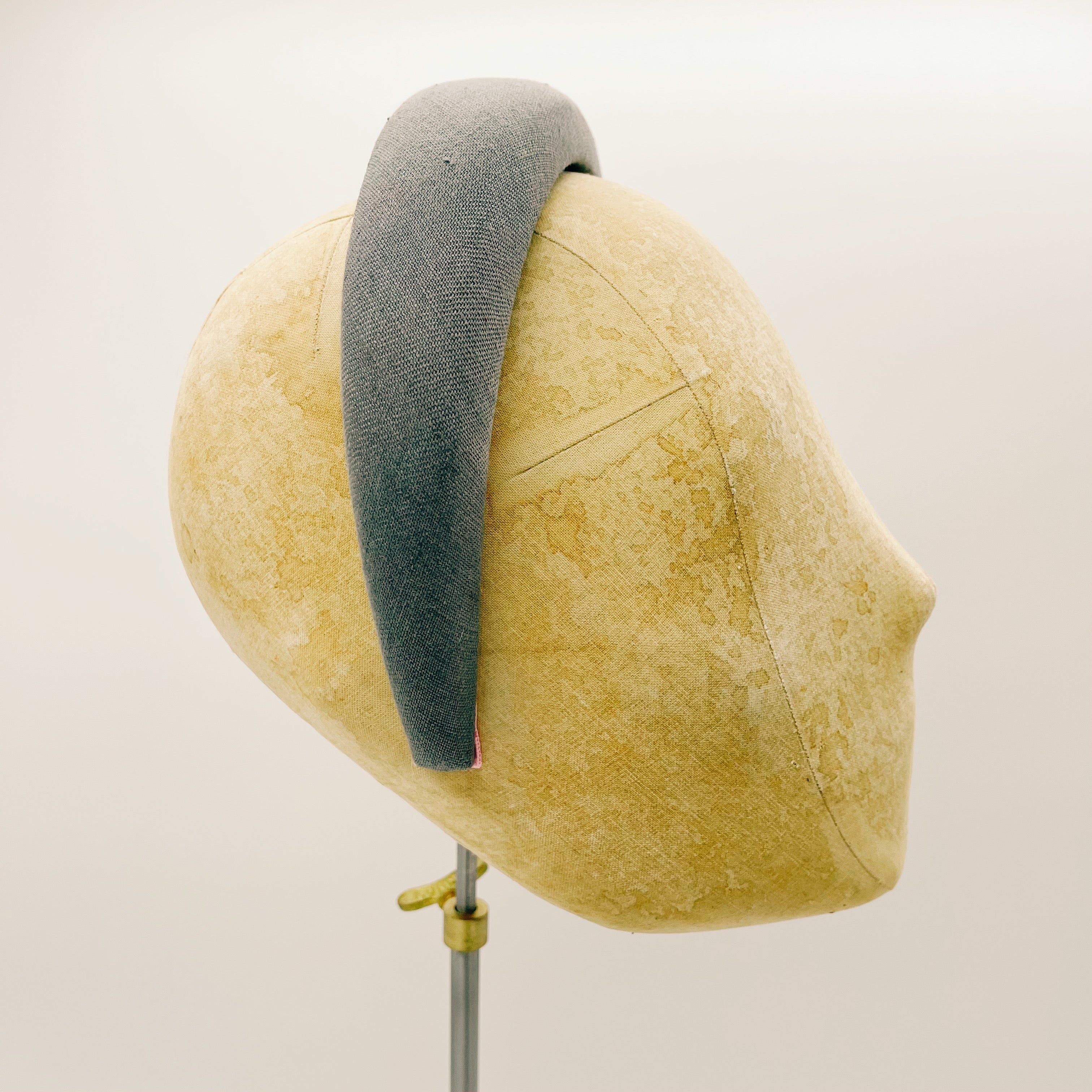 Linen Fossil Grey Padded Headband
