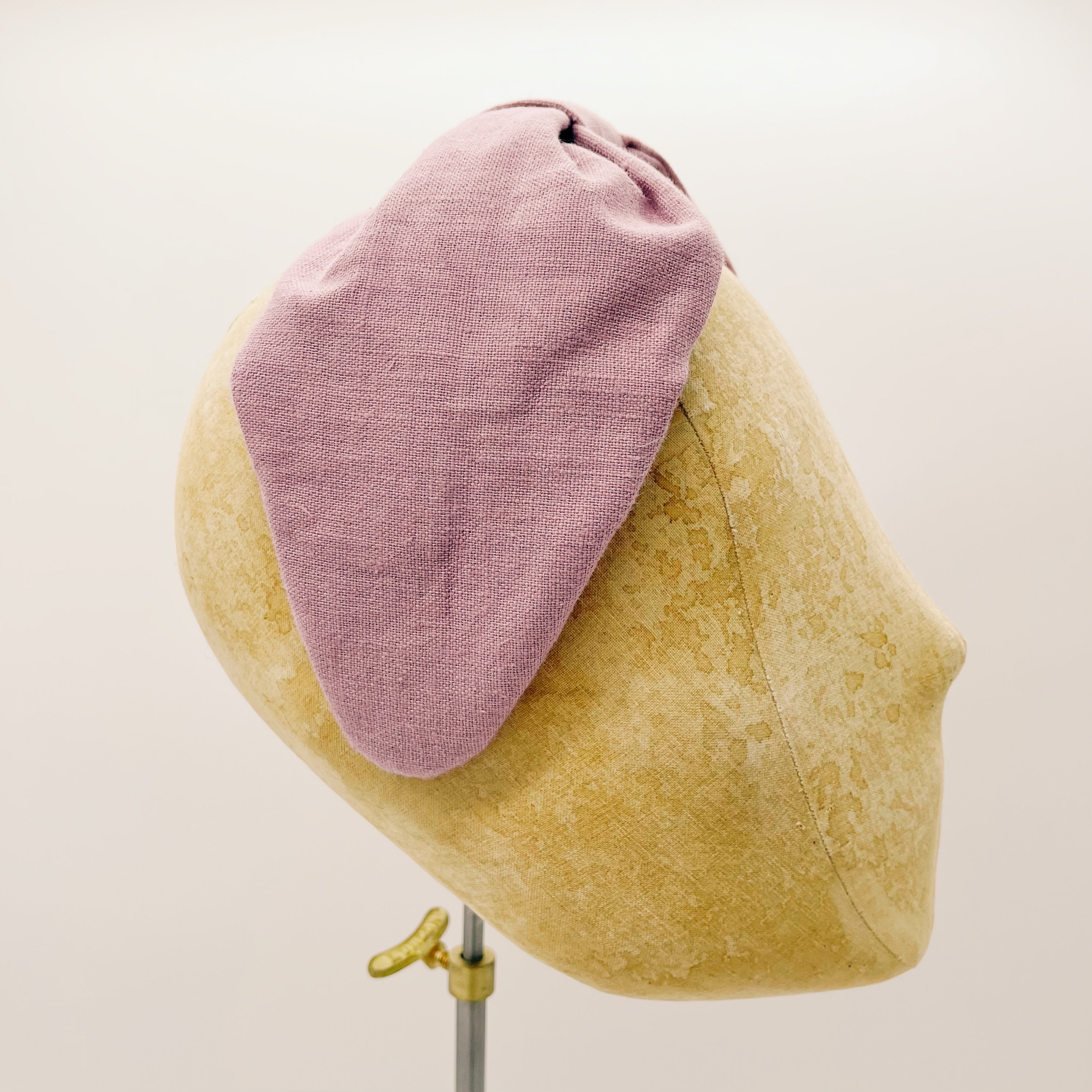 Dusty Rose Linen Leaf Headband
