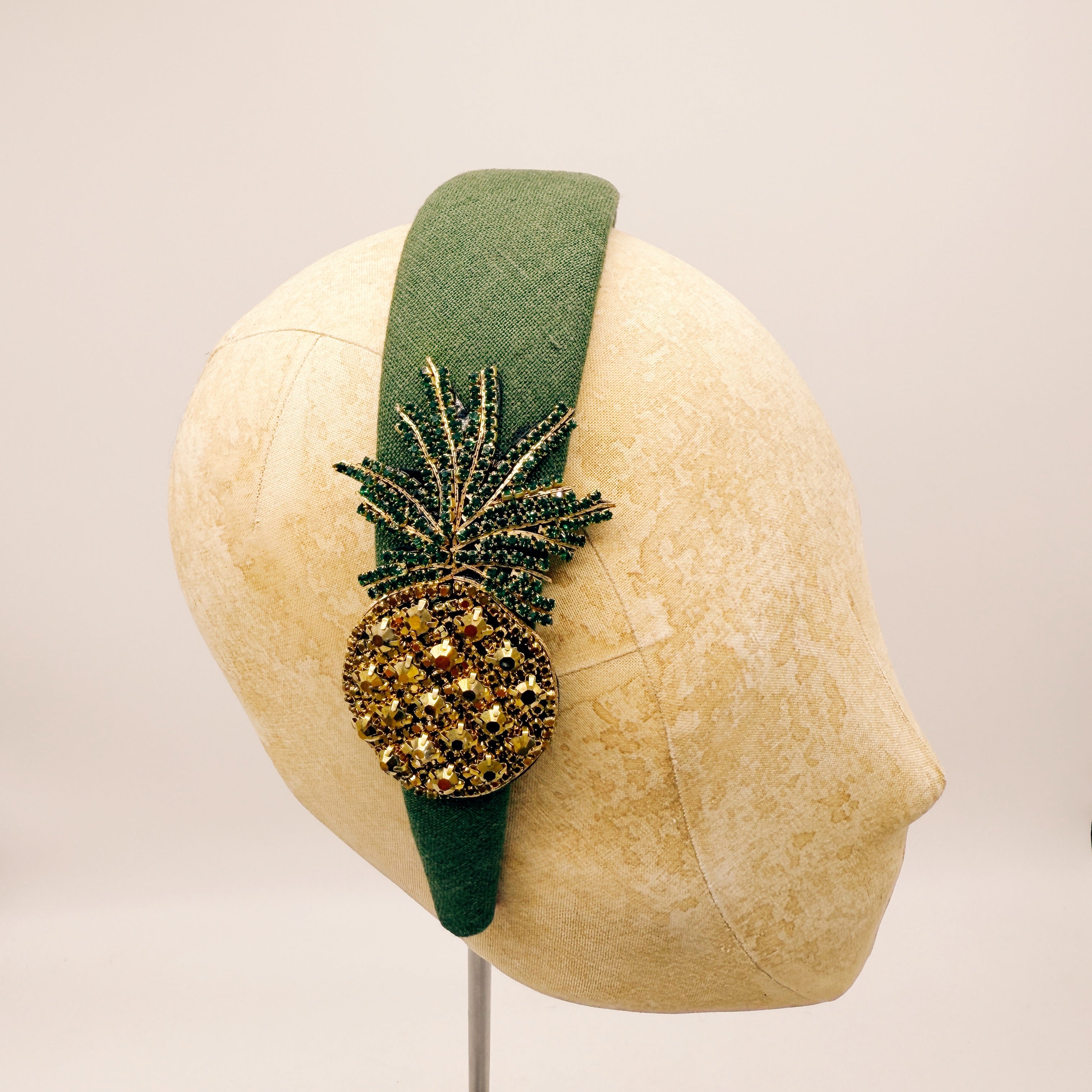 Cerchietto Lino Dark Green Series #4