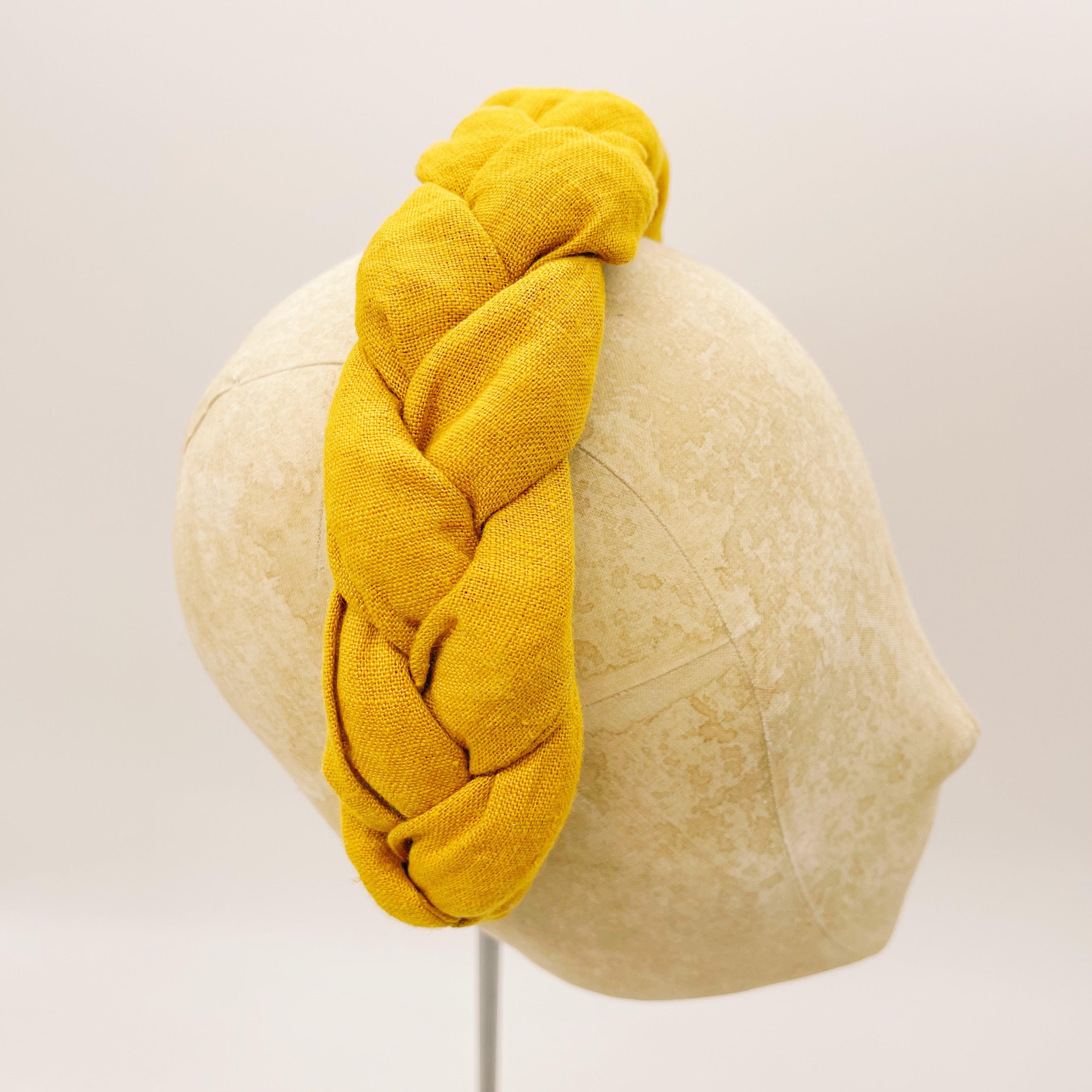 Linen Mustard Braided Headband