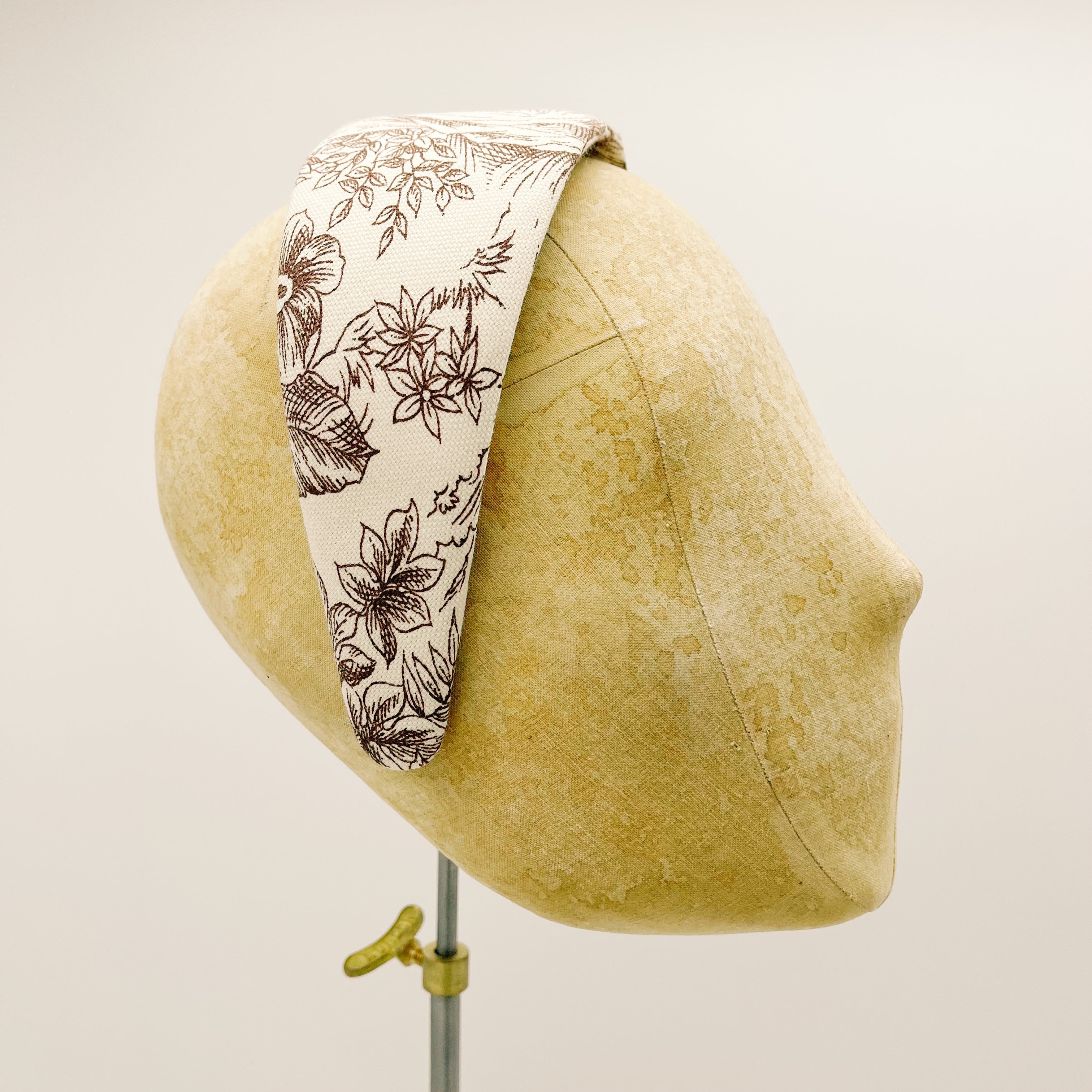Cerchietto Velluto Toile de Jouy Brown 6cm