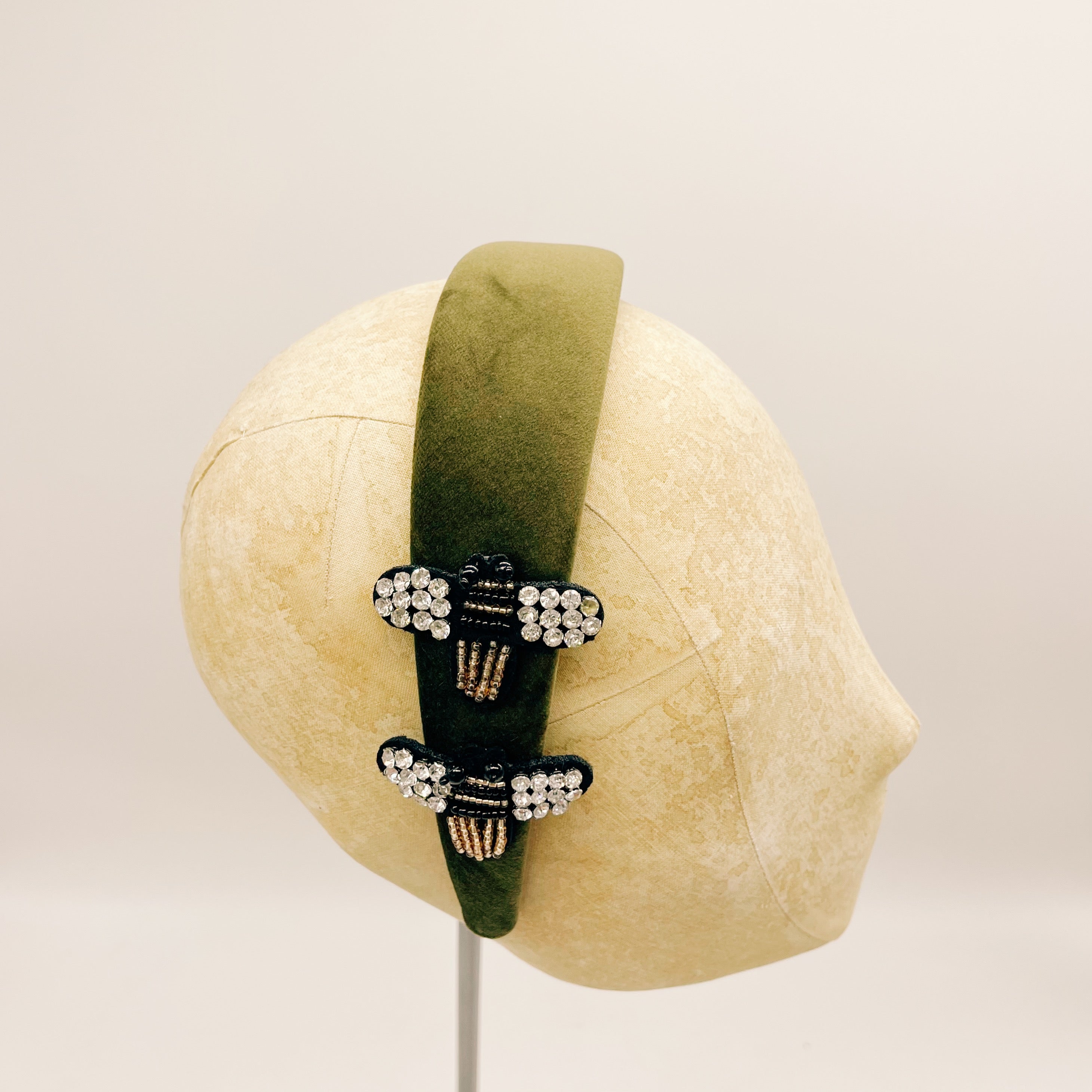 Grey Velvet Mini Headband