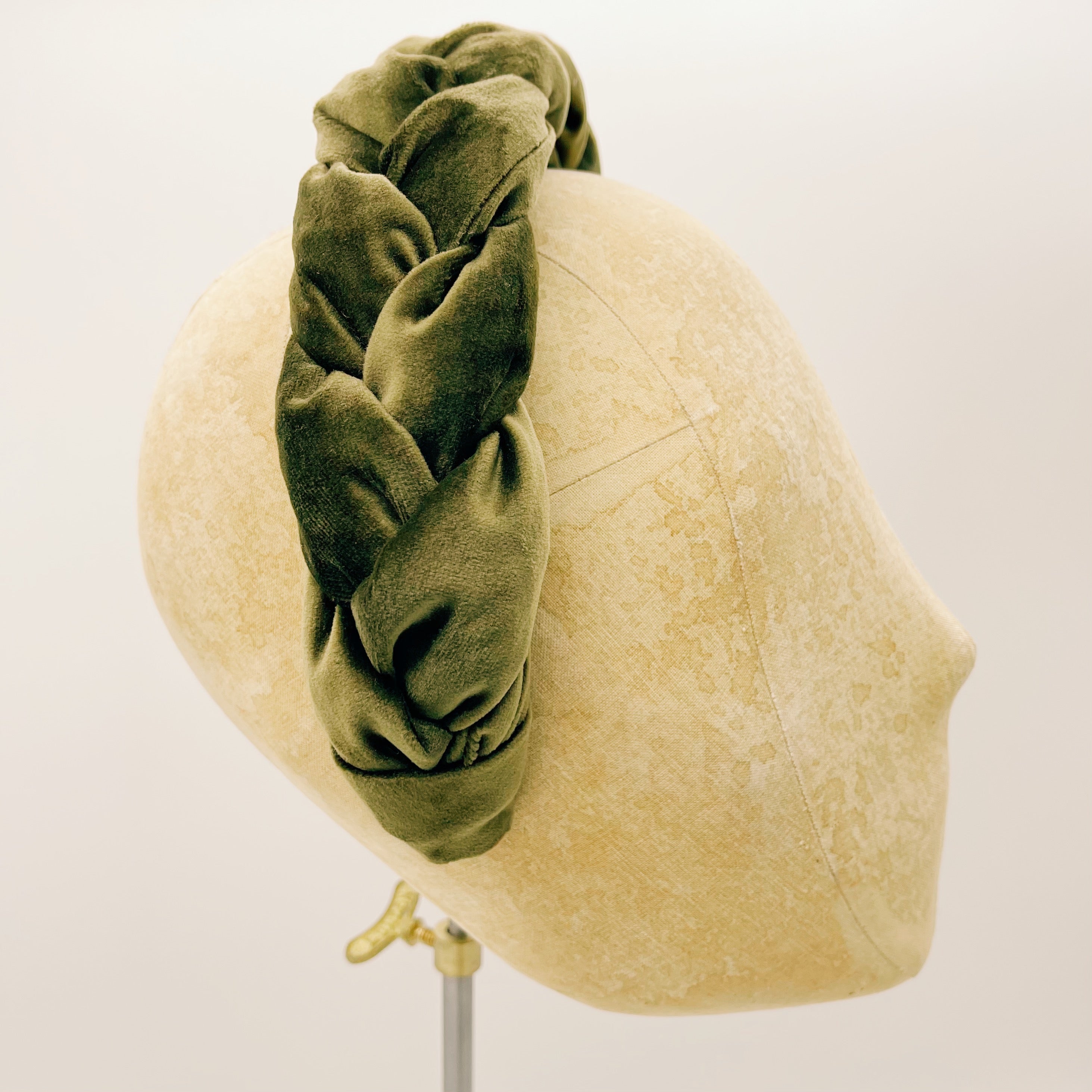 Velvet Headband Bush Green Braid