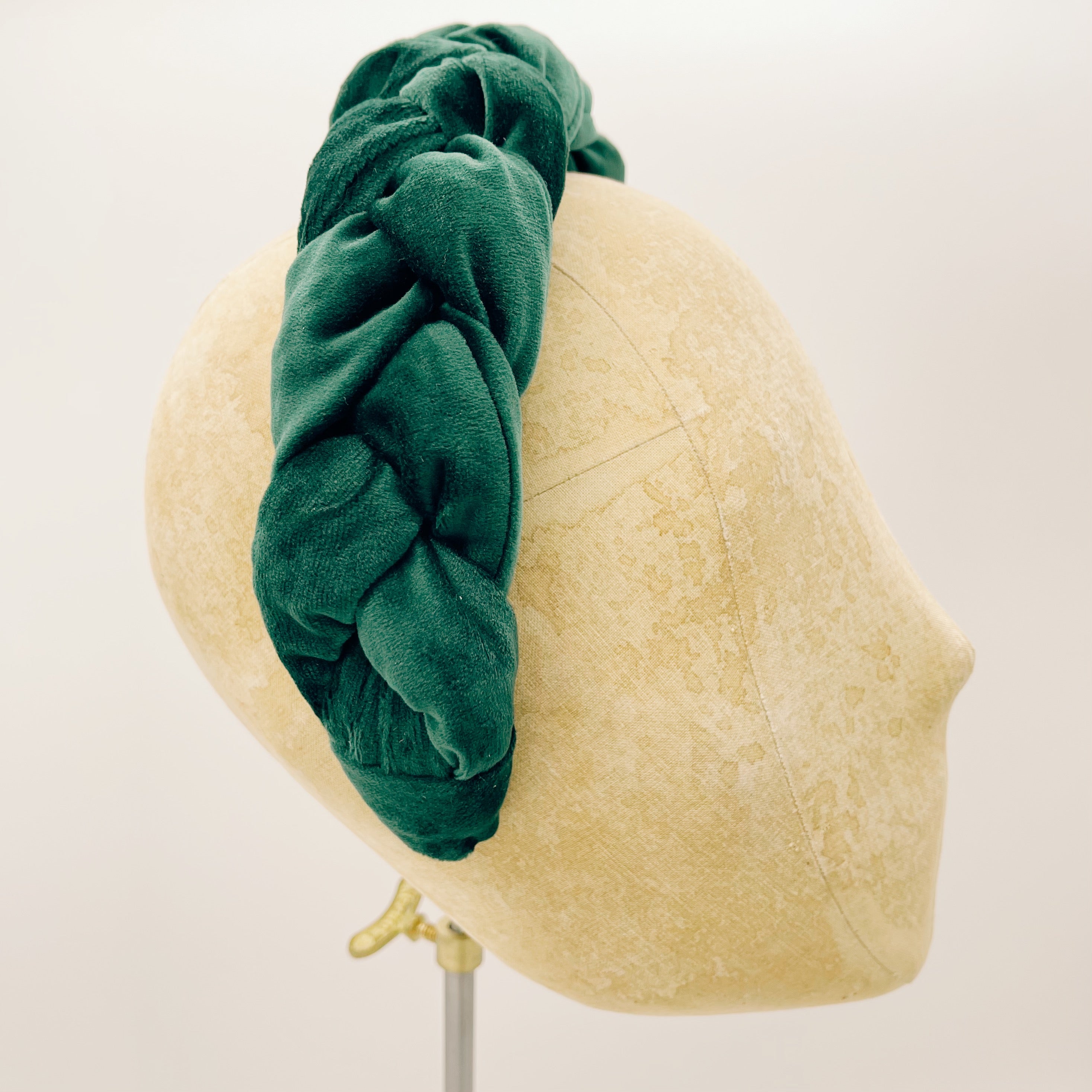 Velvet Forest Green Braid Headband