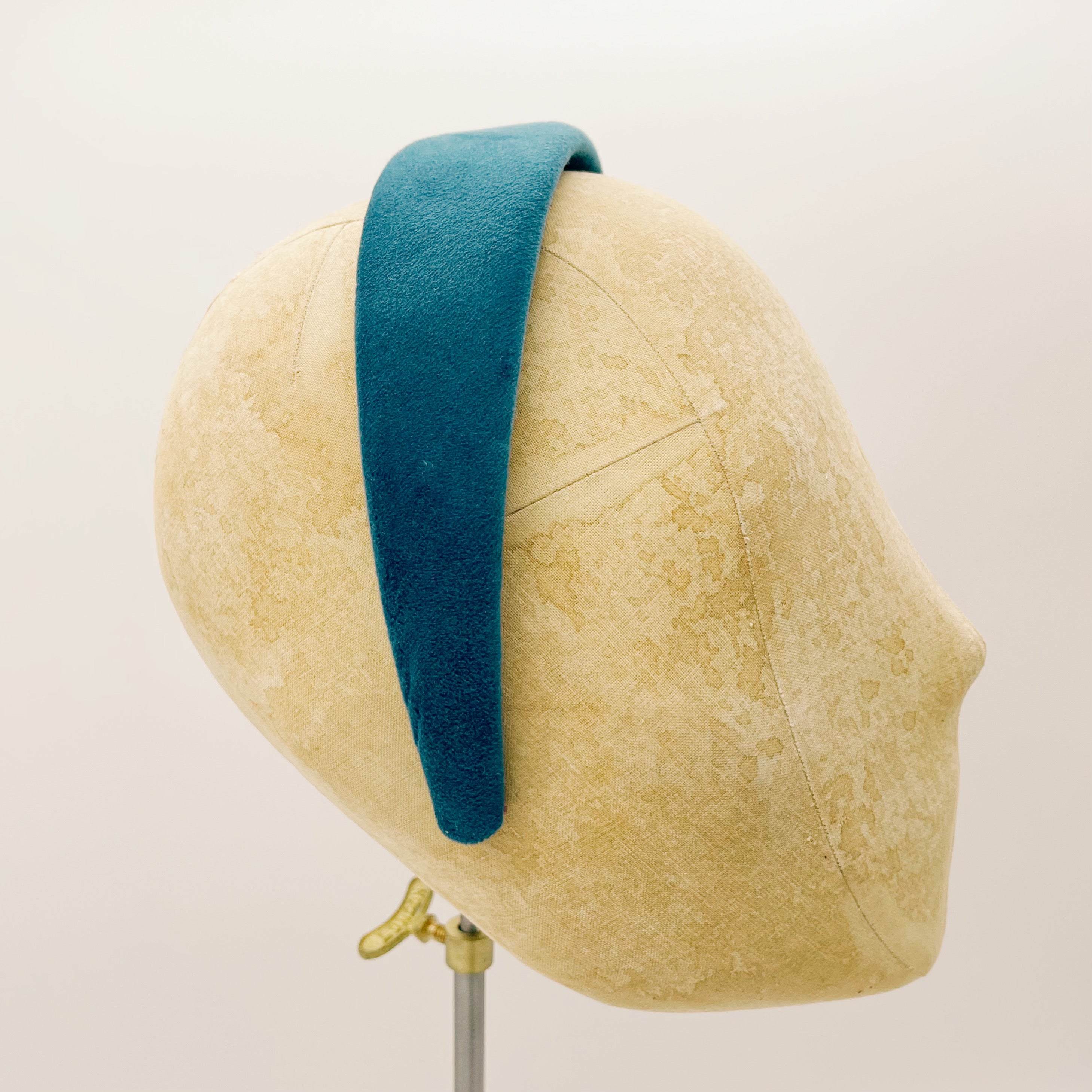Serre-tête Velours Bleu Pétrole