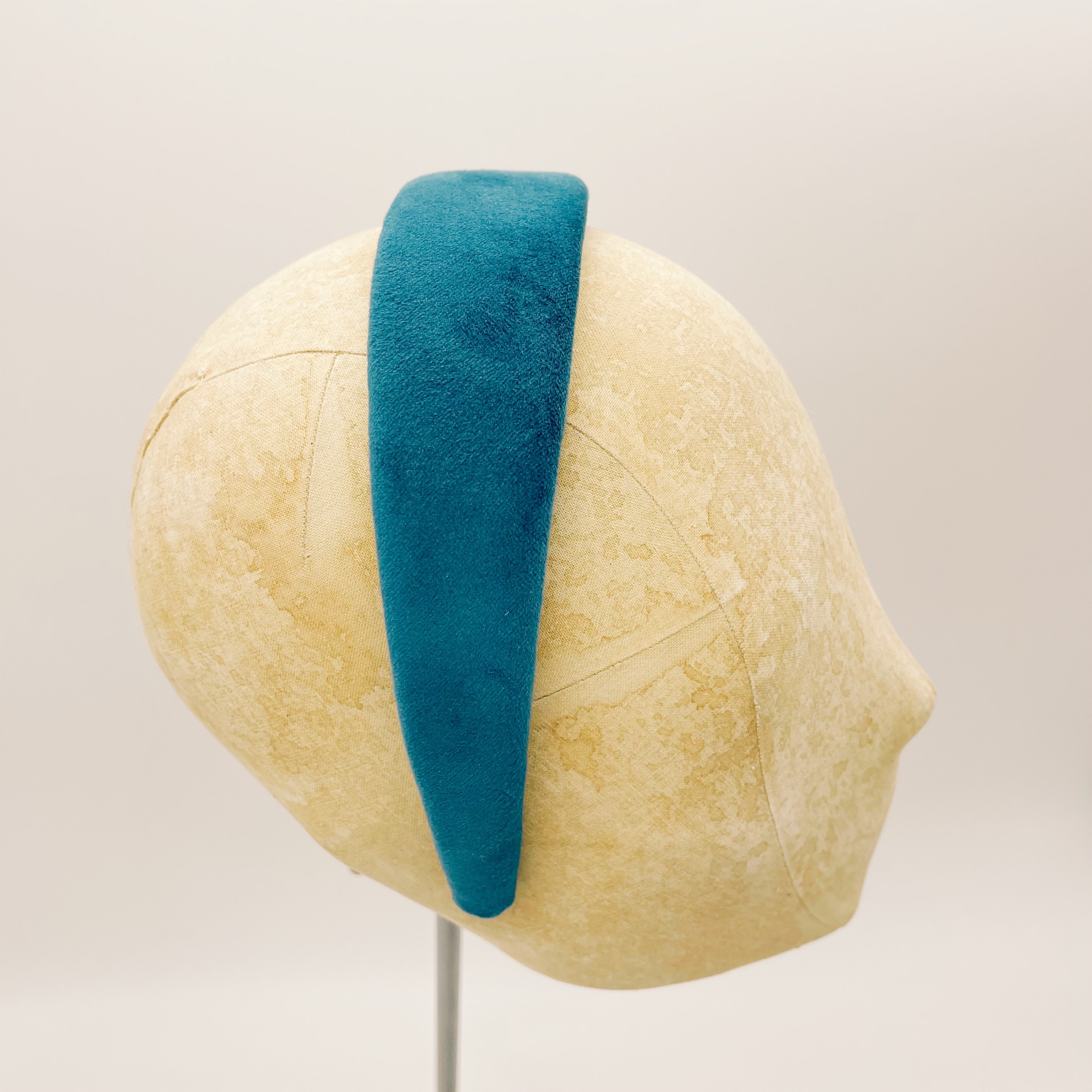 Serre-tête Velours Bleu Pétrole