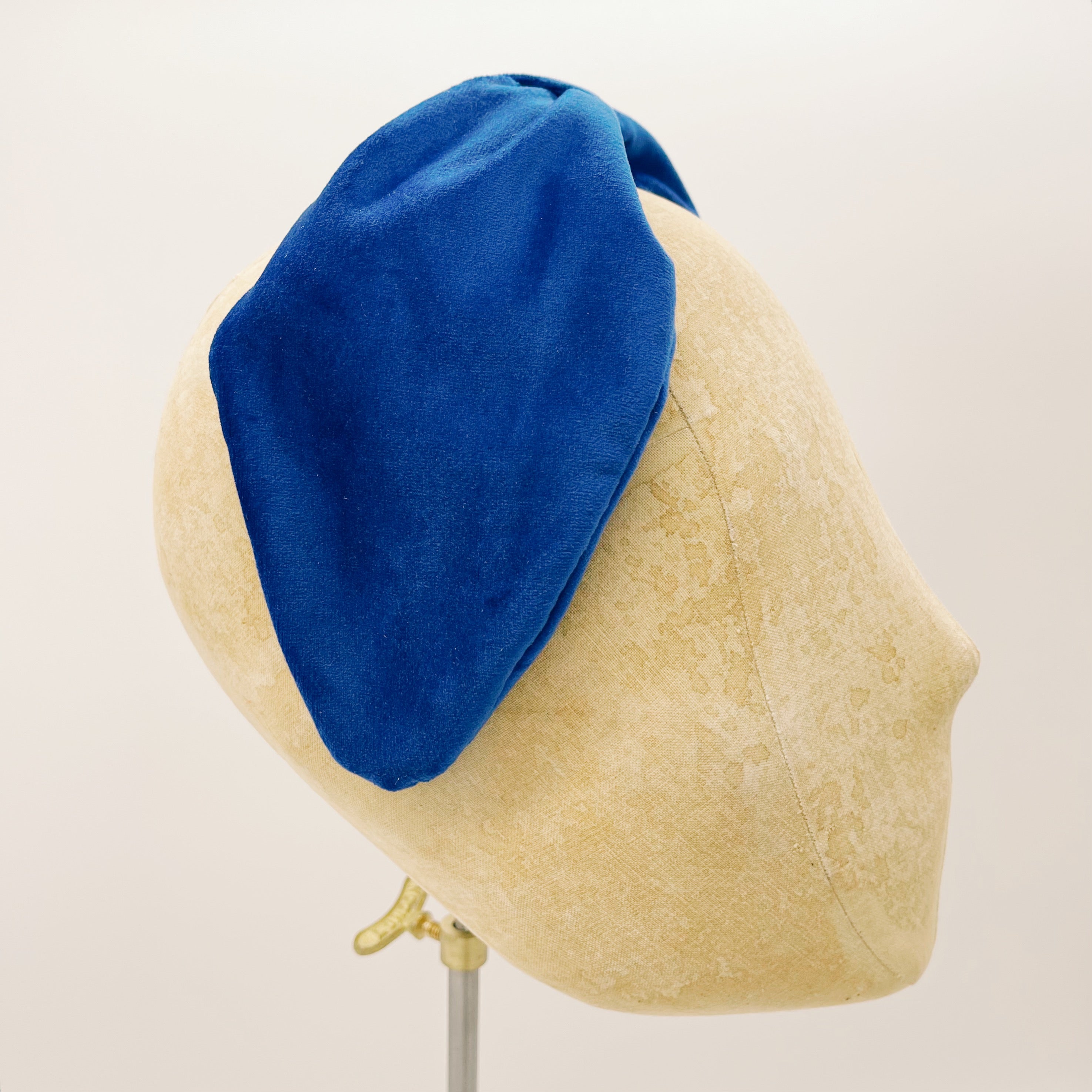 Royal Blue Velvet Leaf Headband
