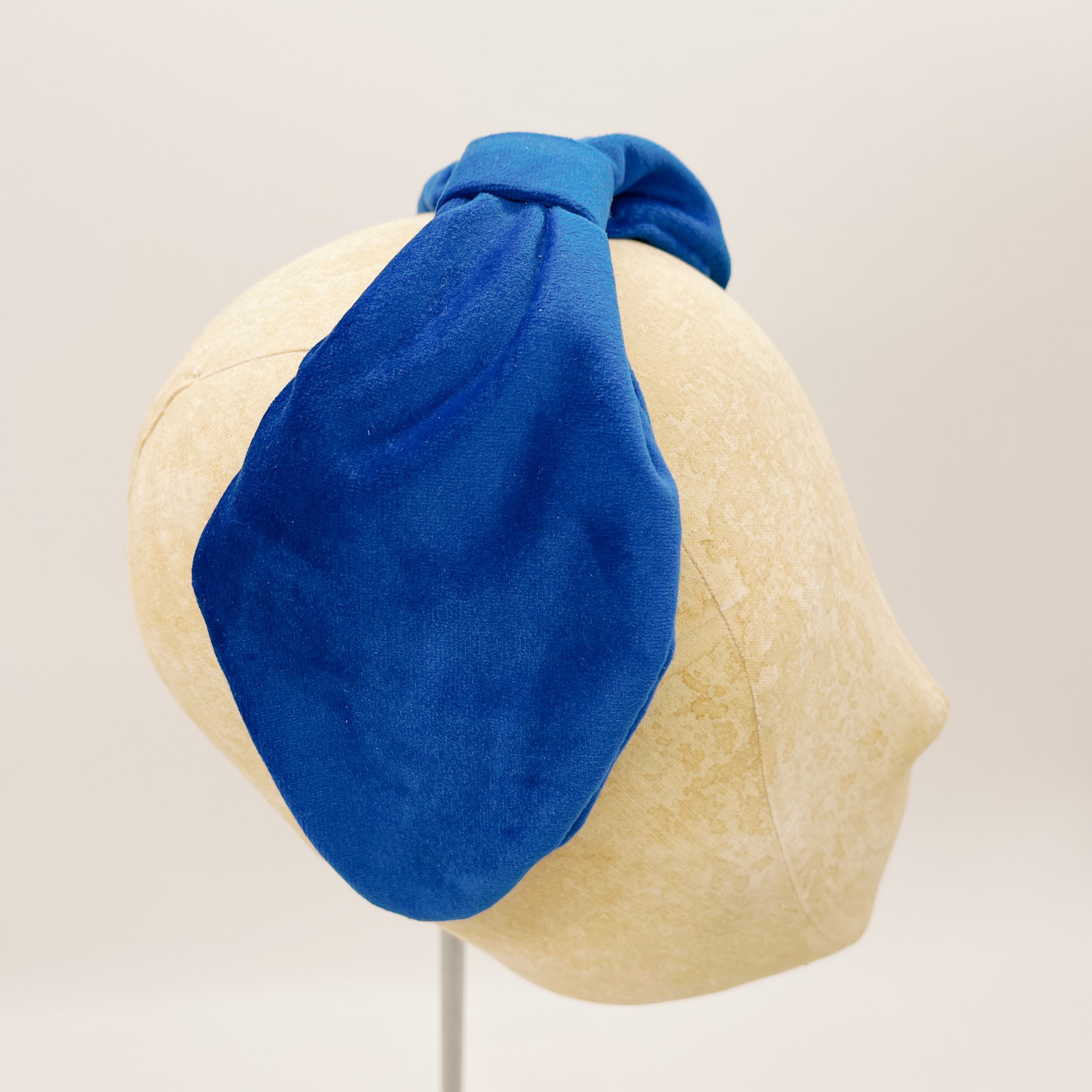 Royal Blue Velvet Leaf Headband