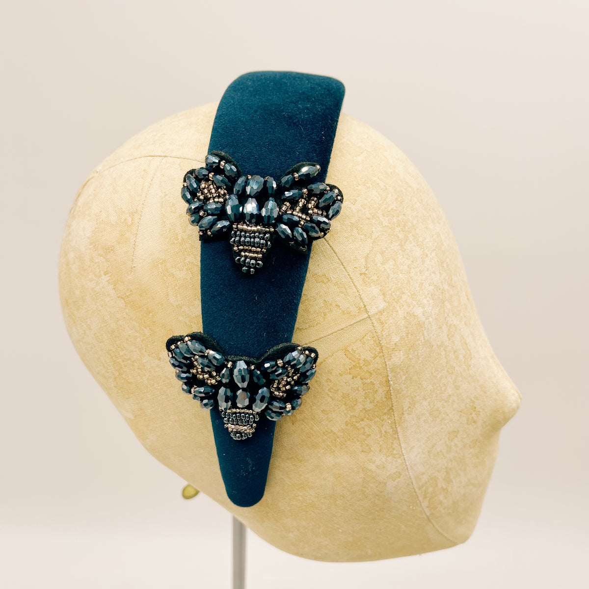 Navy Blue Velvet Headband – Series #6