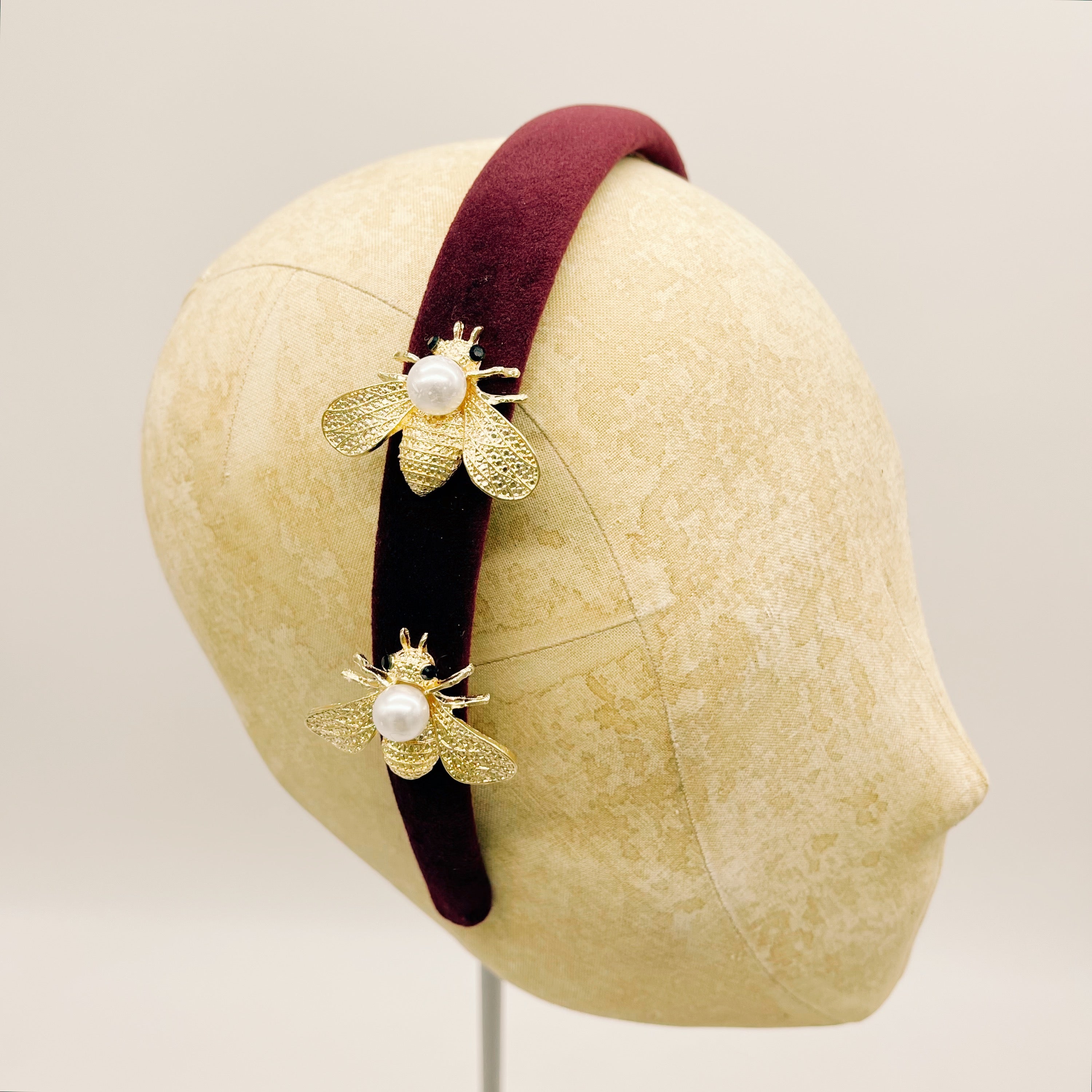 Grey Velvet Mini Headband