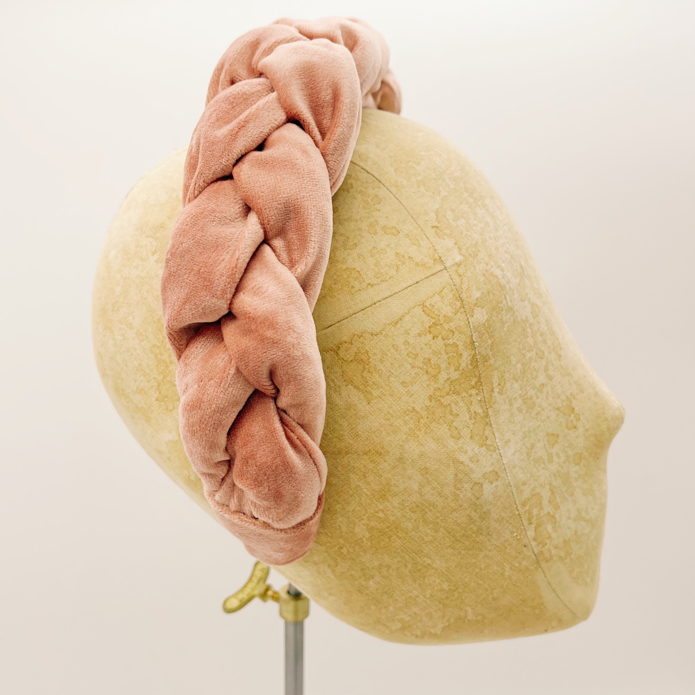 Vintage Pink Velvet Braid Headband