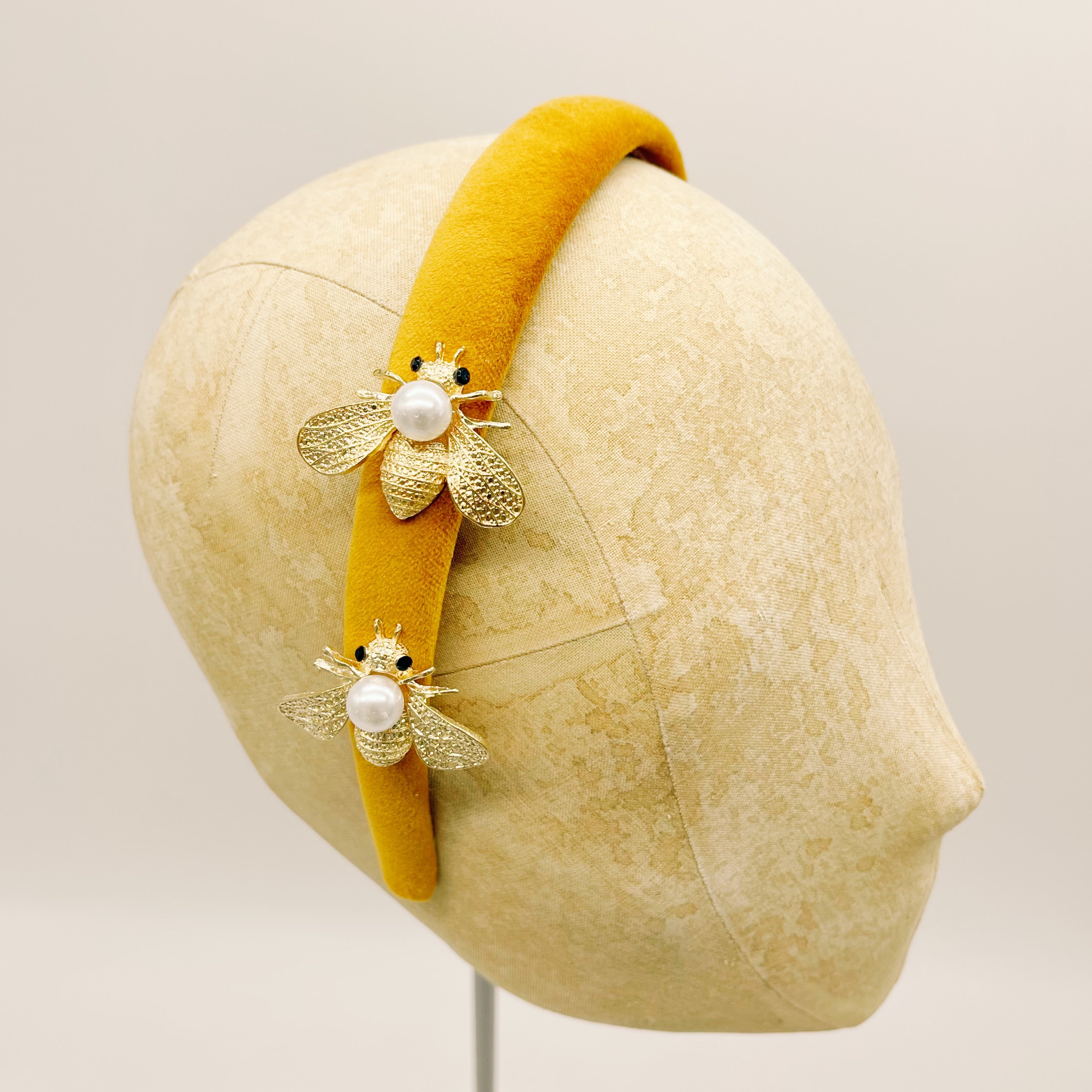 Grey Velvet Mini Headband