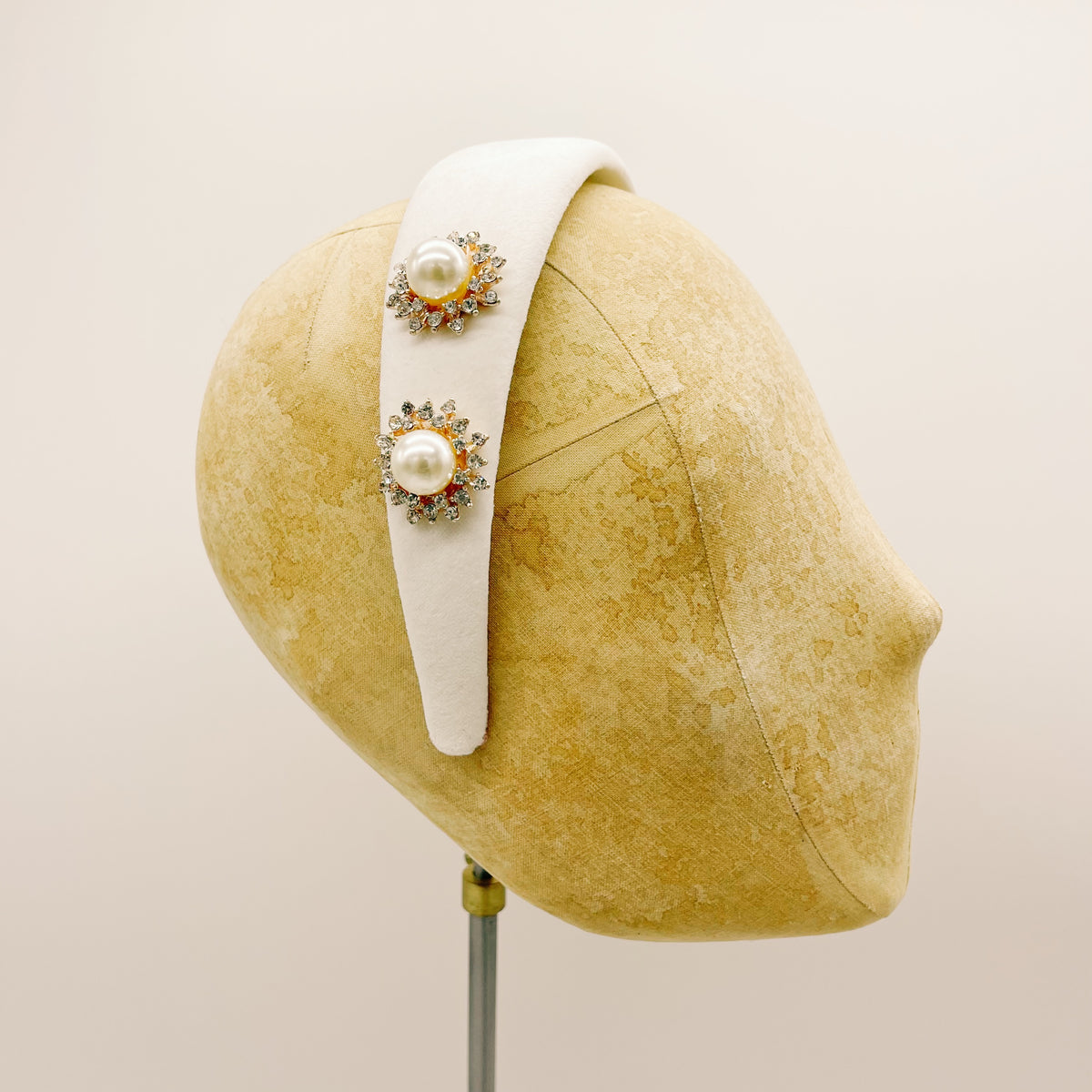 Cerchietto Velluto White Series #5