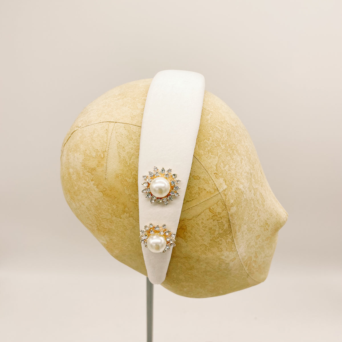 Cerchietto Velluto White Series #5