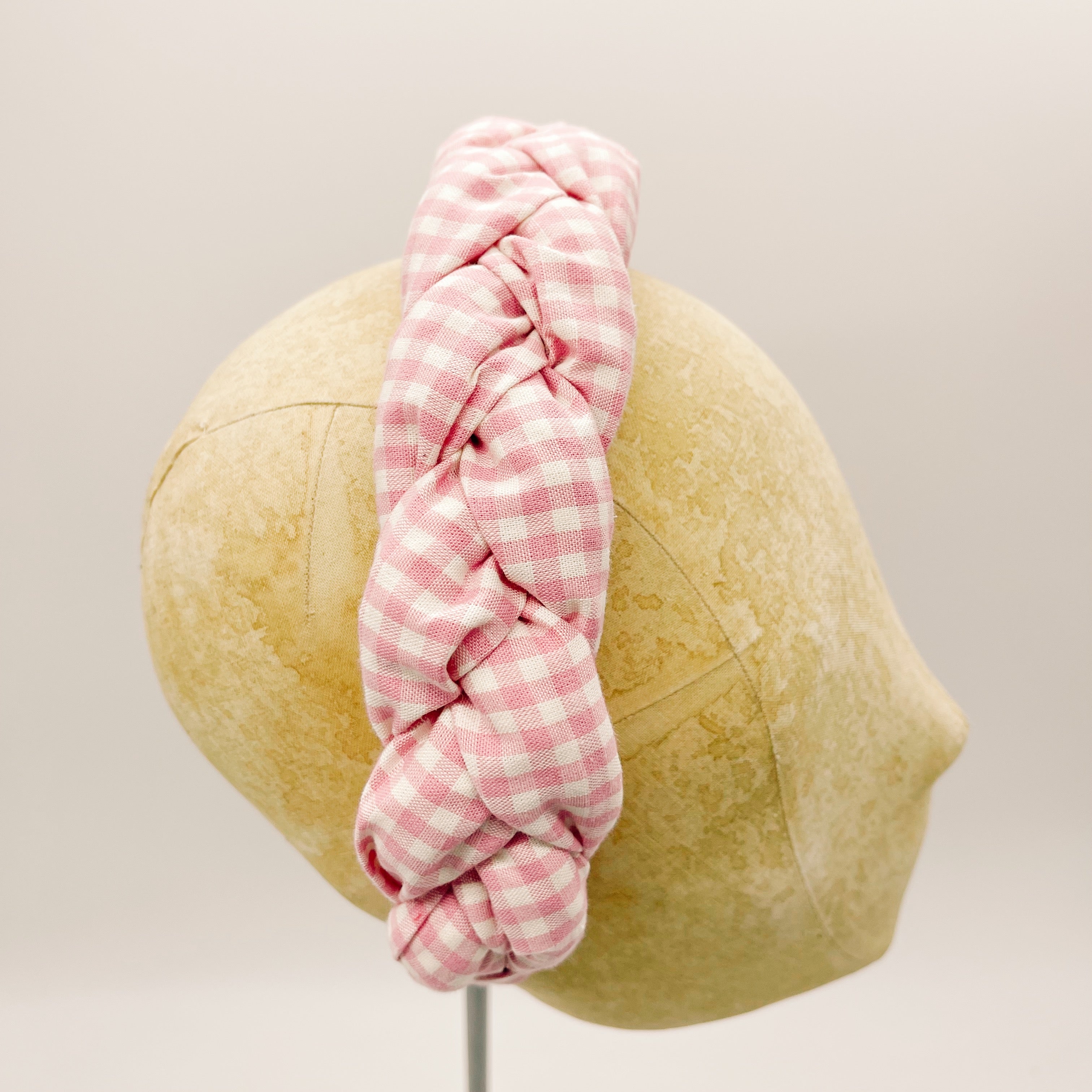 Vichy Pink Braid Headband