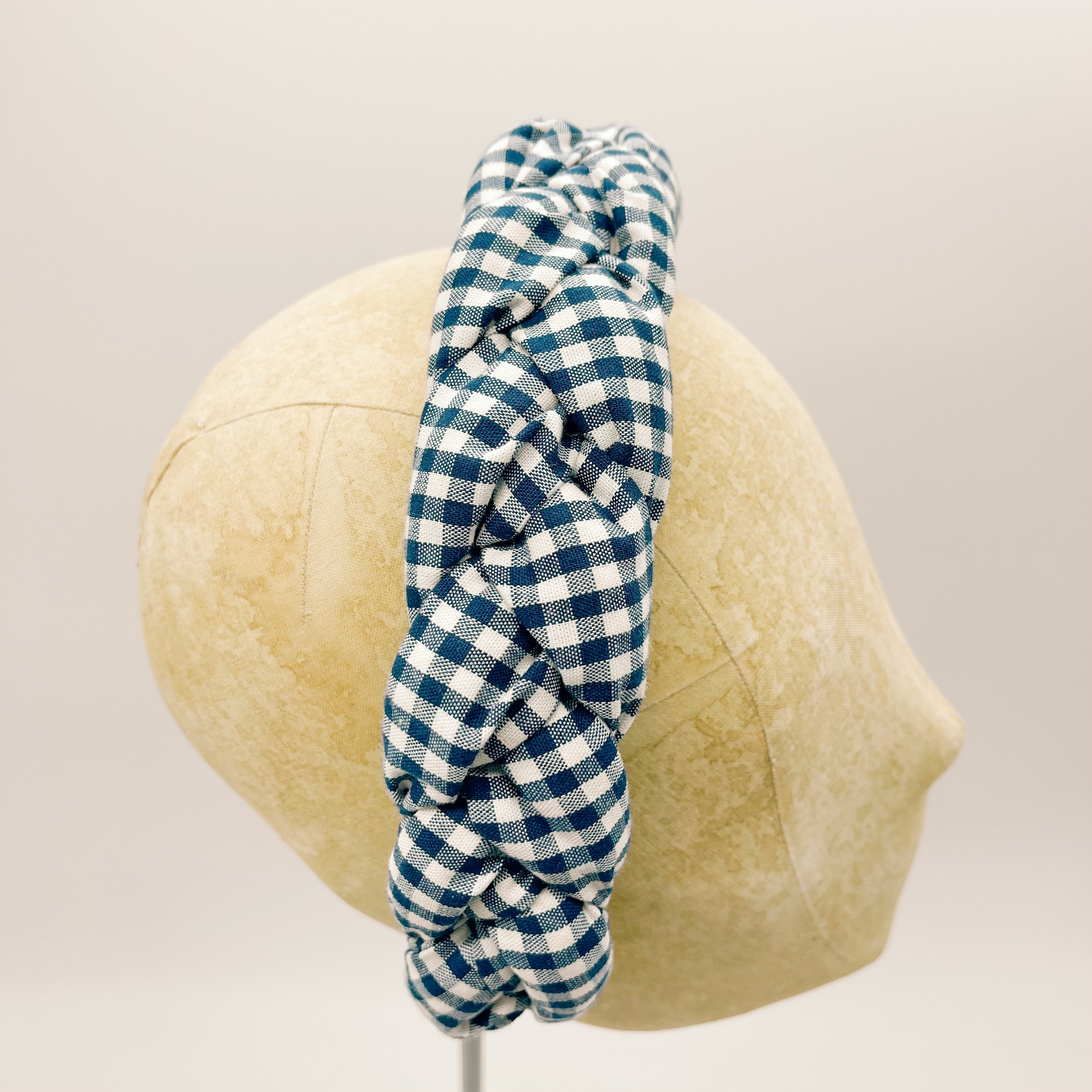 Vichy Blue Braid Headband