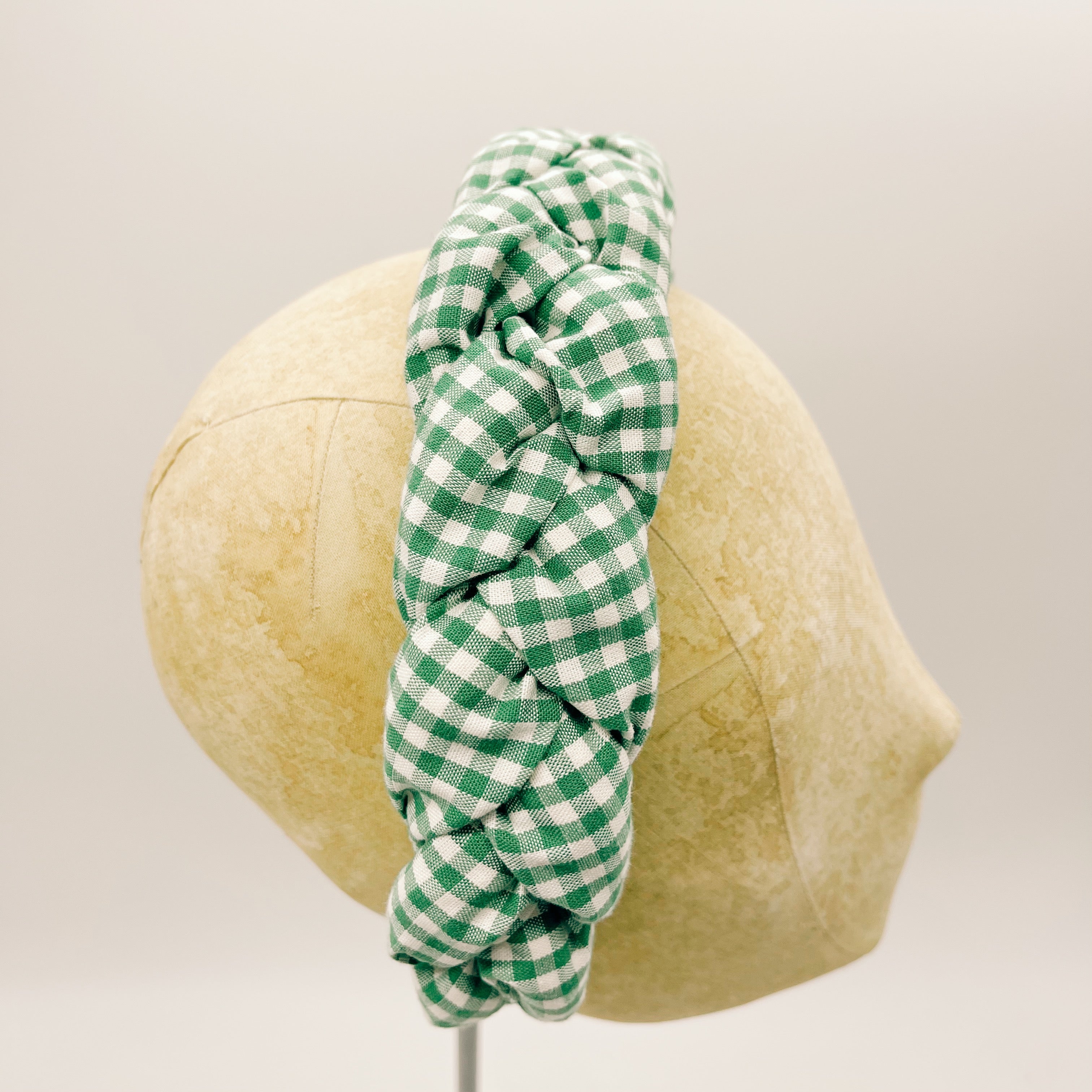 Vichy Green Braid Headband