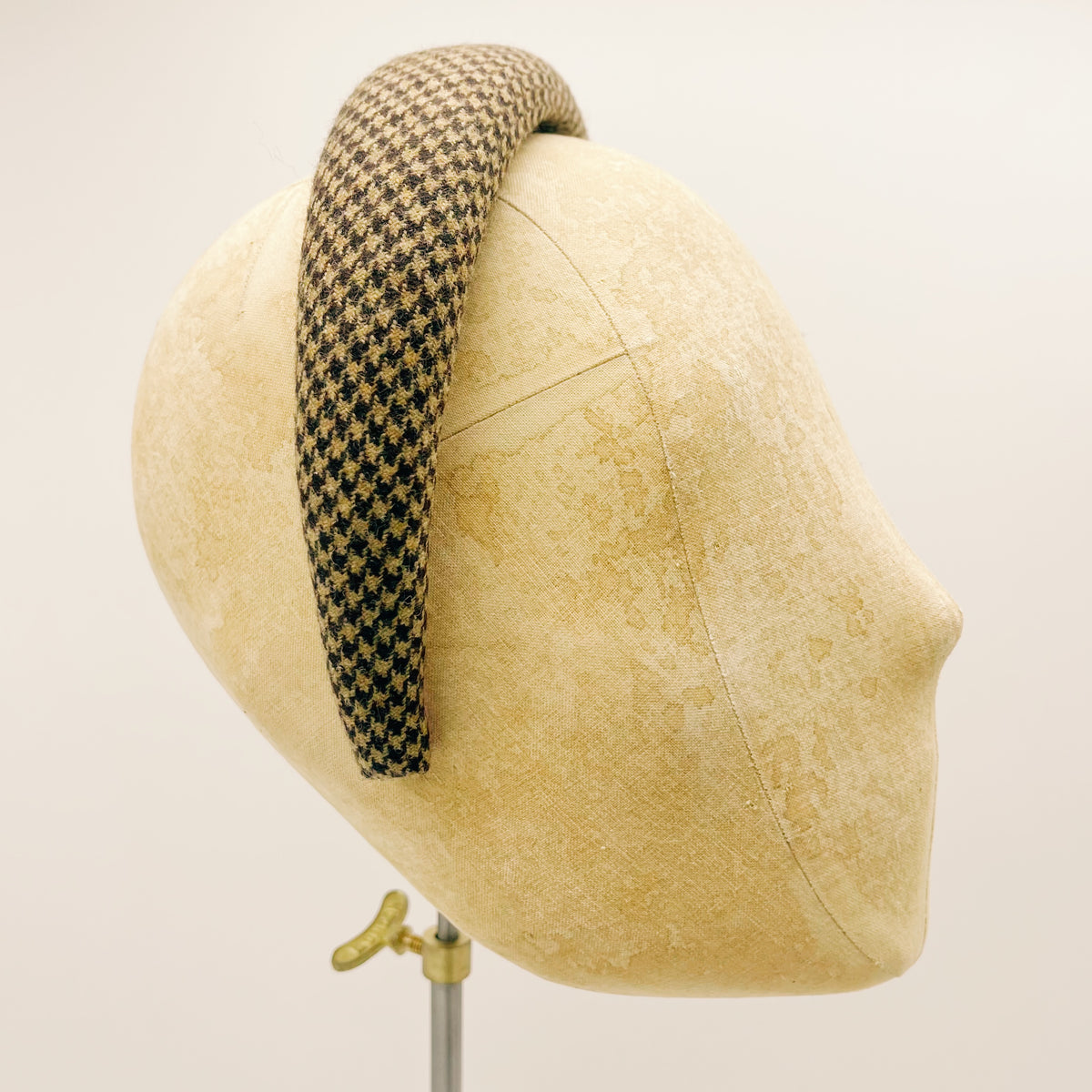 Cerchietto Classic Pied de Poule Brown Padded