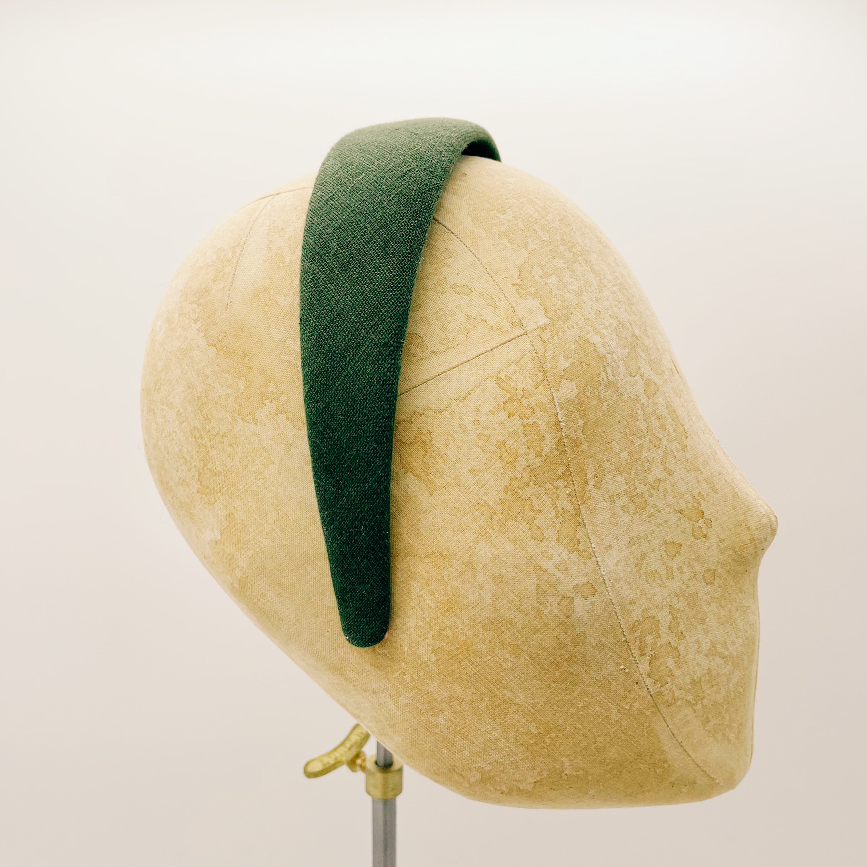 Dark Green Linen Headband