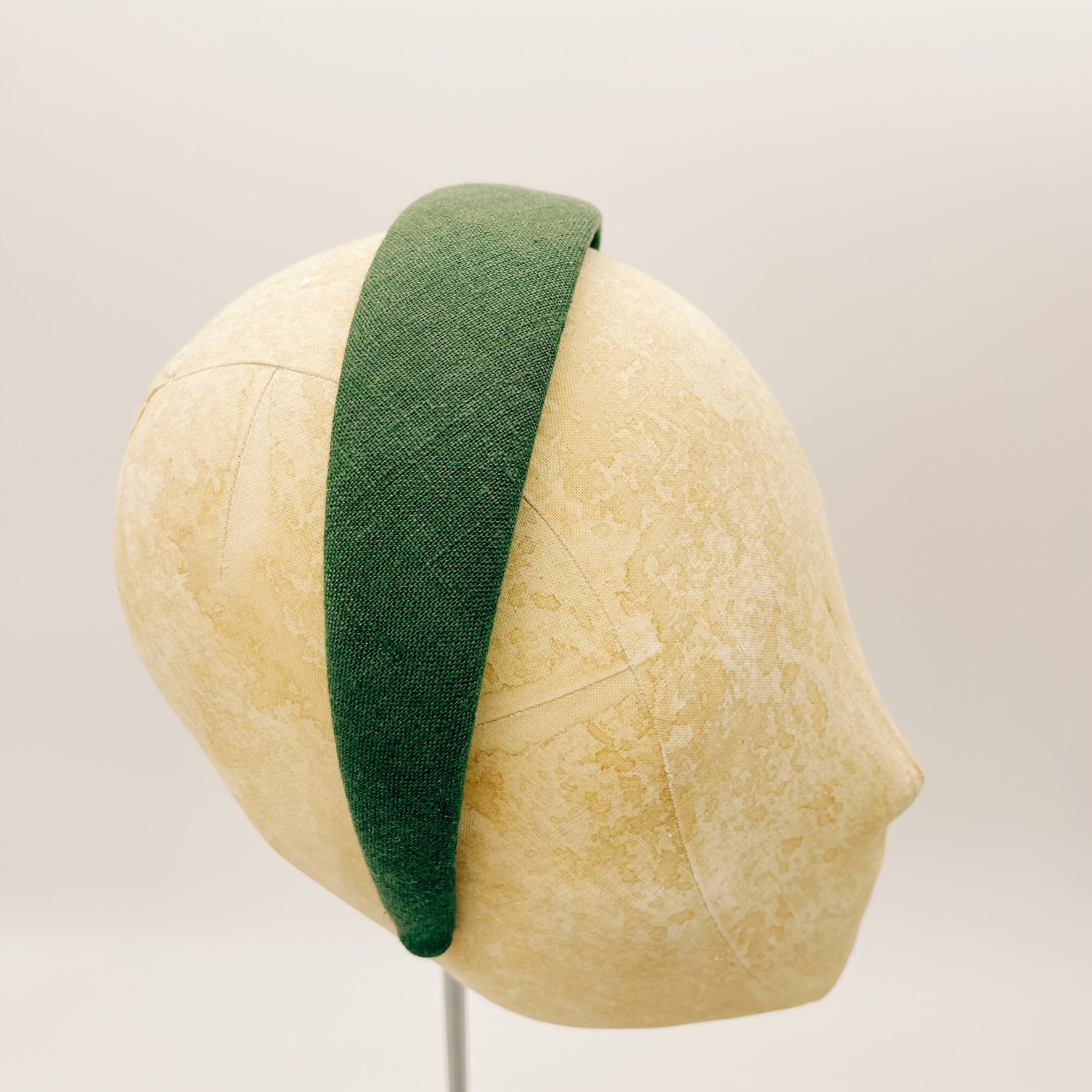 Dark Green Linen Headband