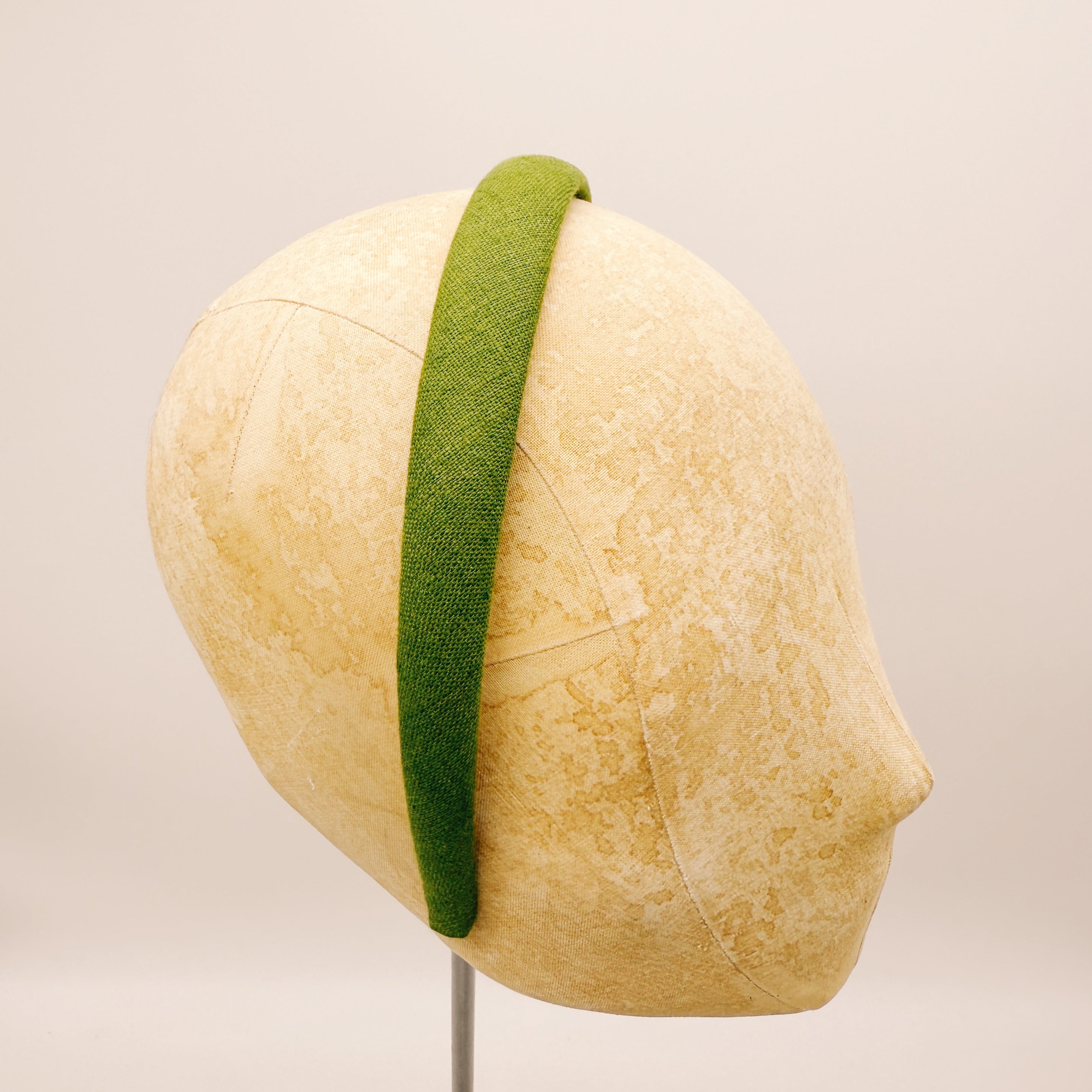 Serre-tête en lin vert mousse Mini