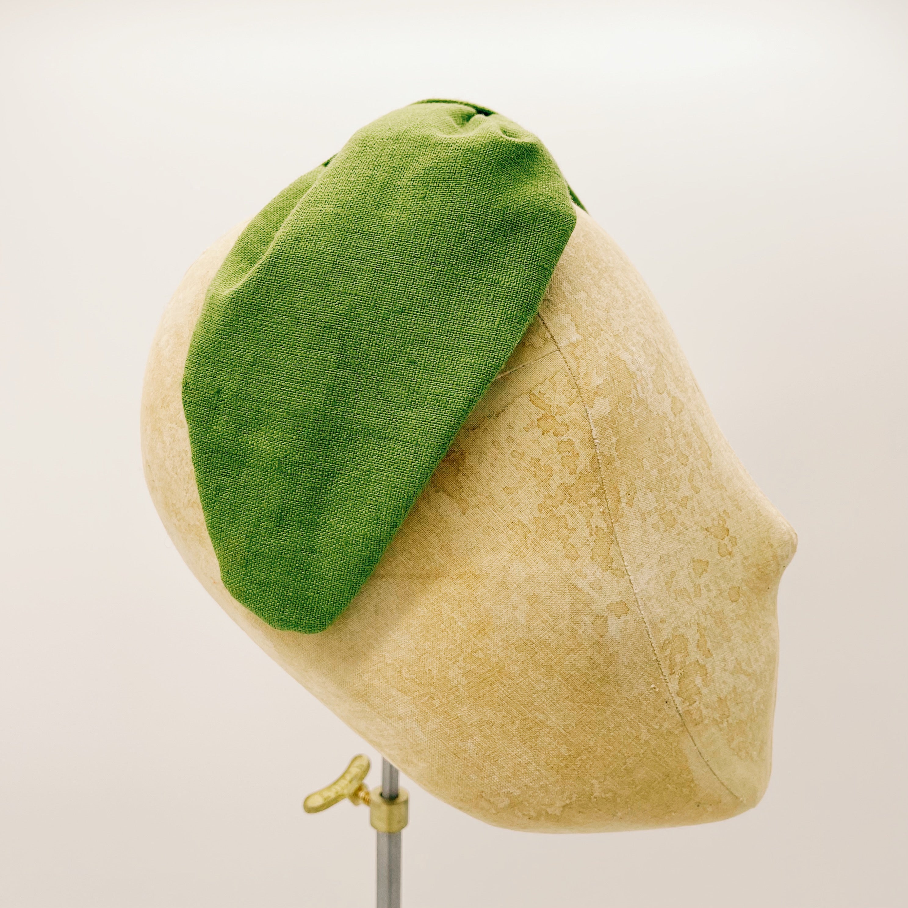 Headband Linen Moss Green Leaf
