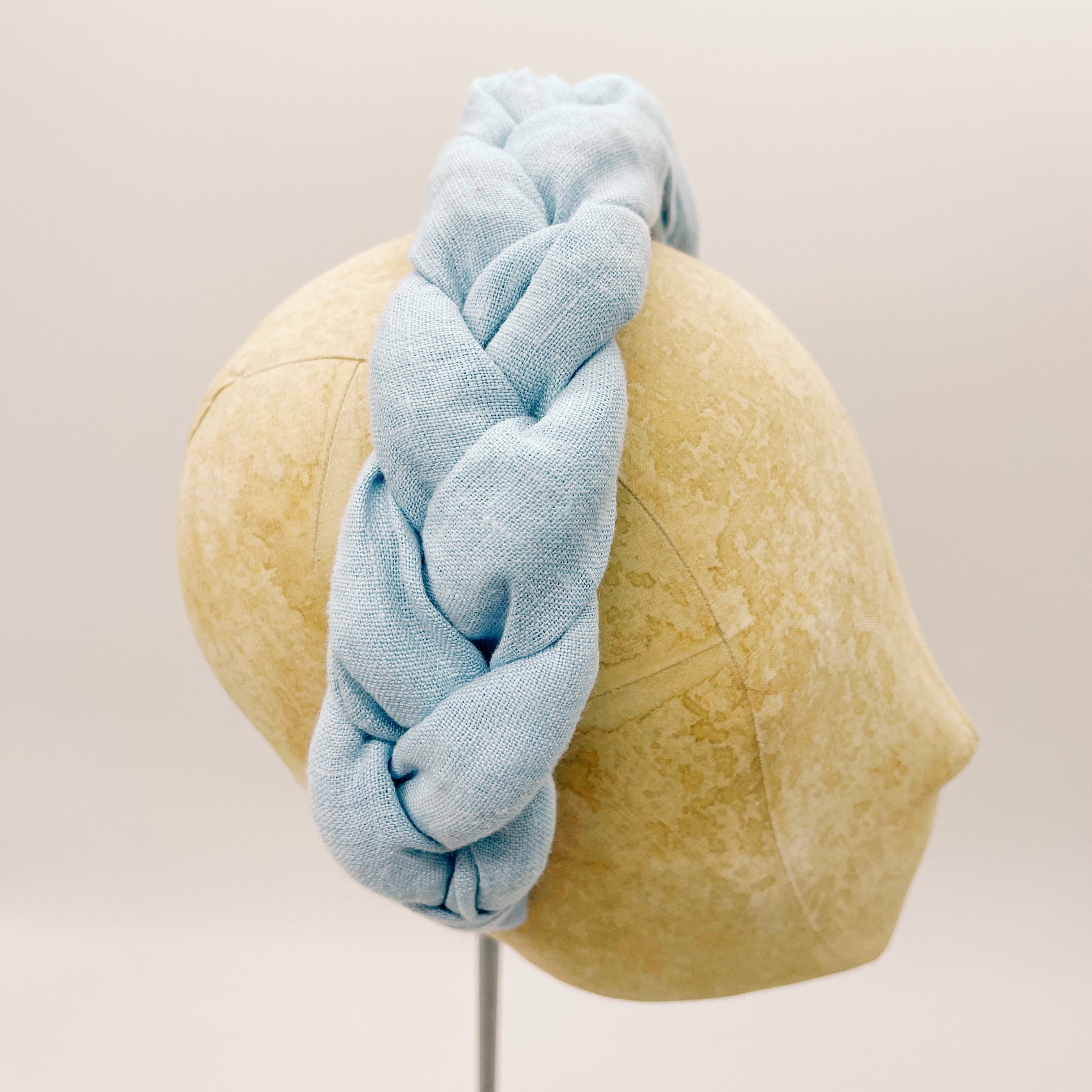 Baby Blue Linen Braid Headband