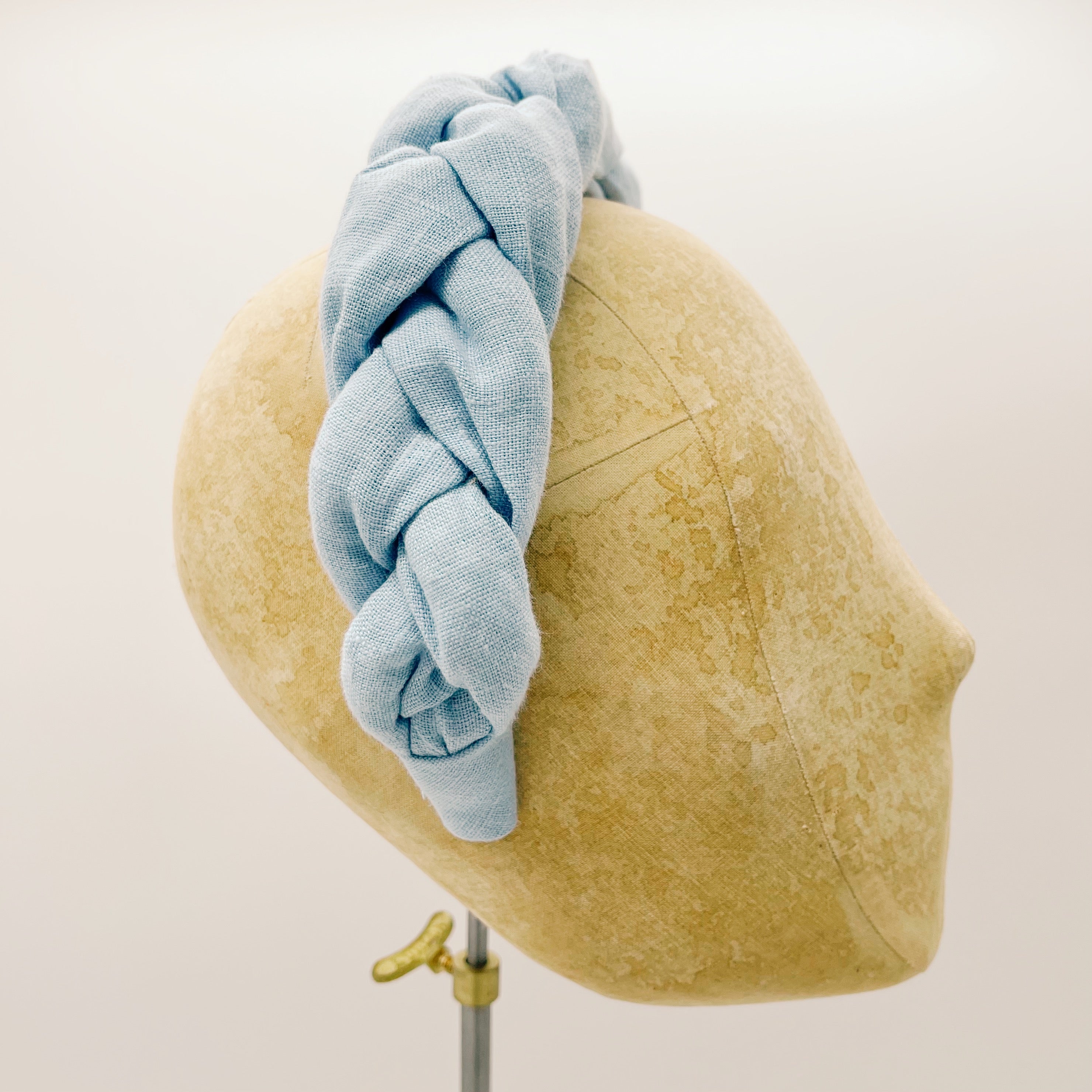 Baby Blue Linen Braid Headband