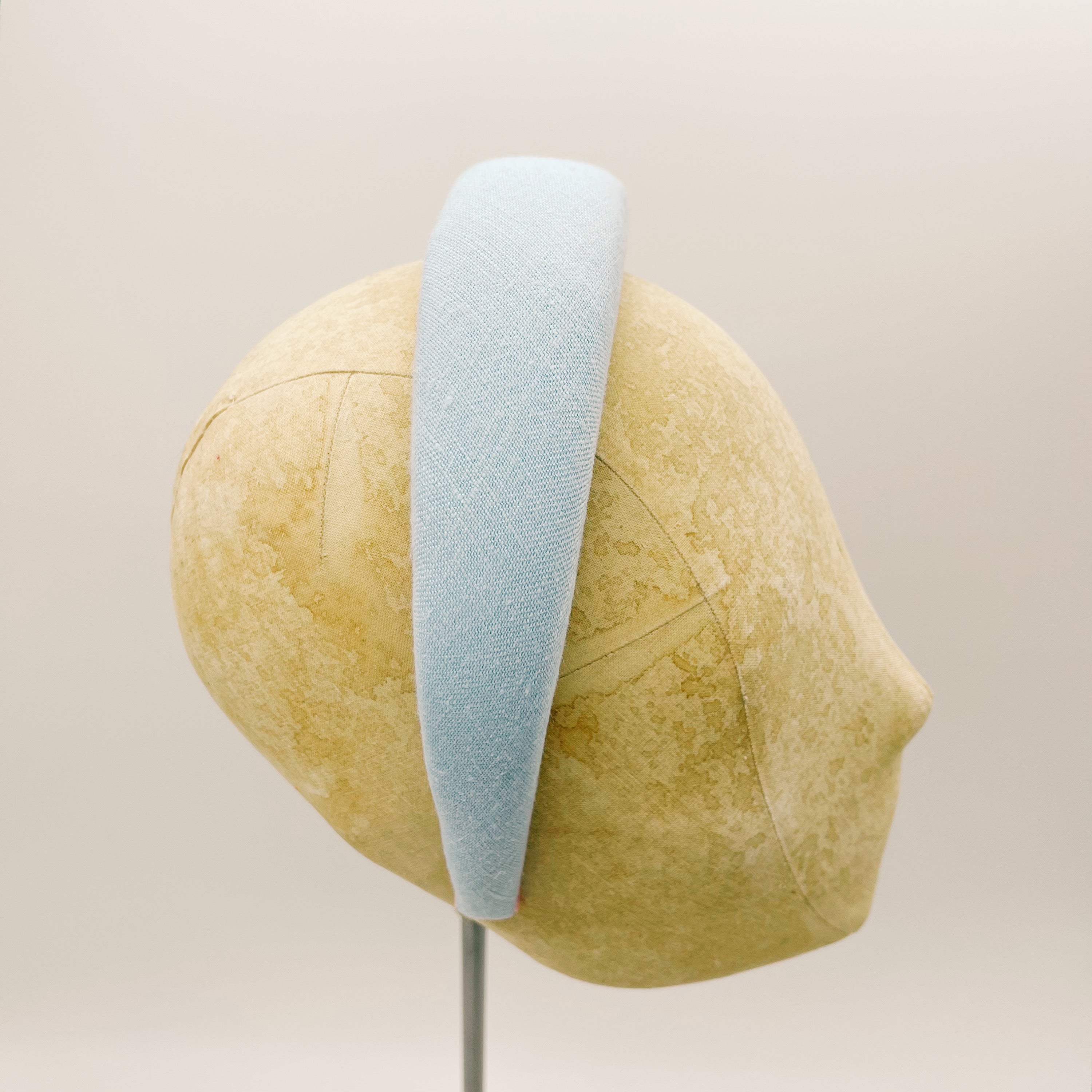 Cerchietto Lino Baby Blue Padded