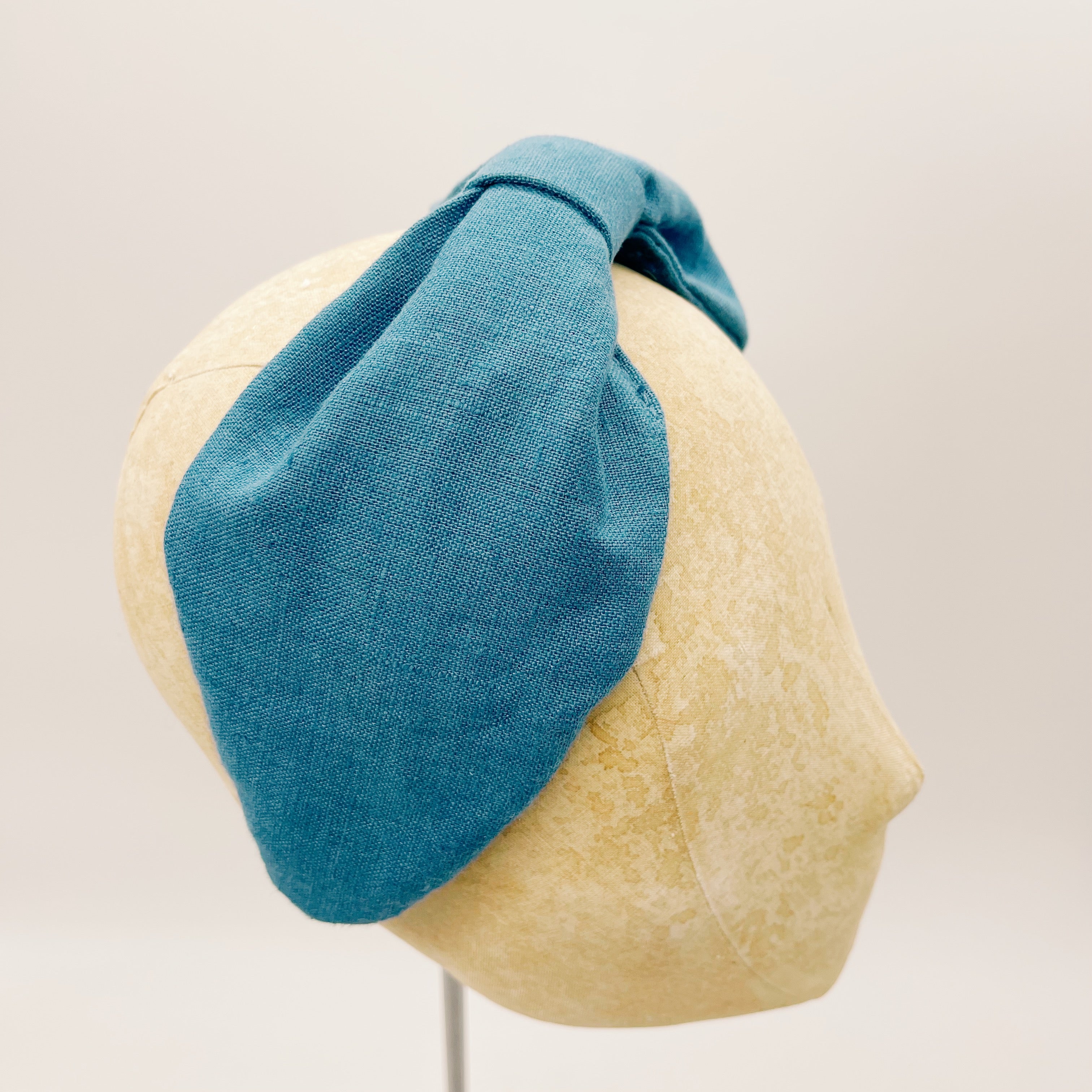 Headband Linen Harbour Blue Leaf