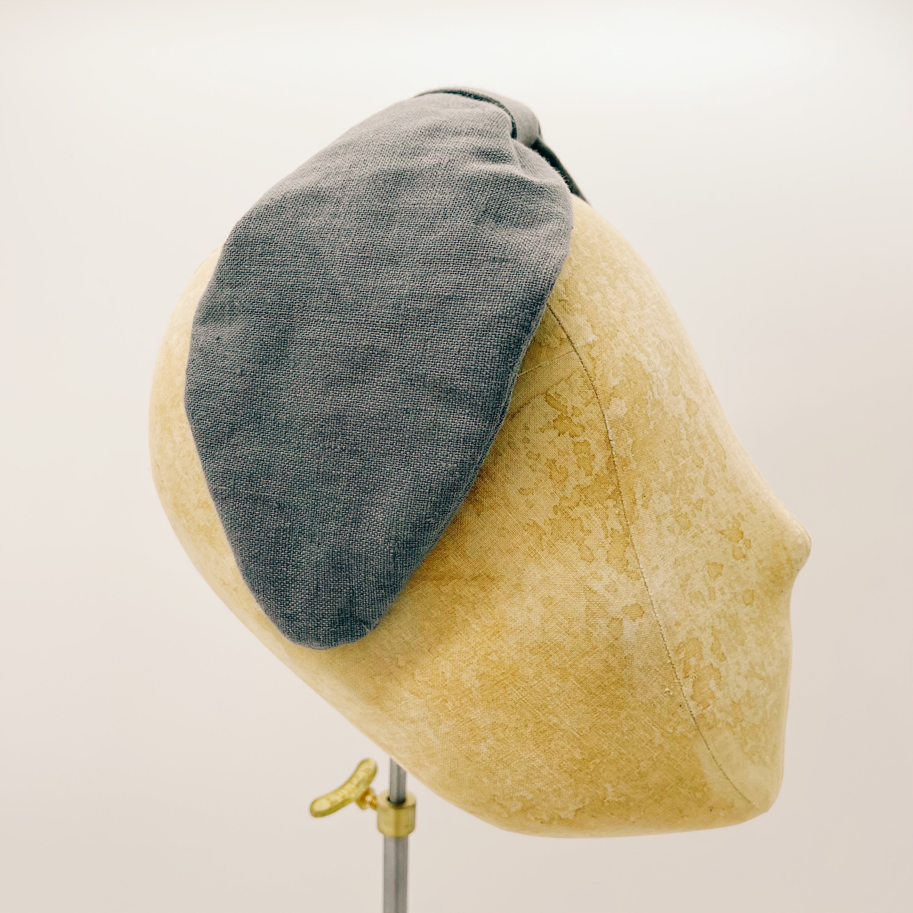 Headband Linen Fossil Grey Leaf