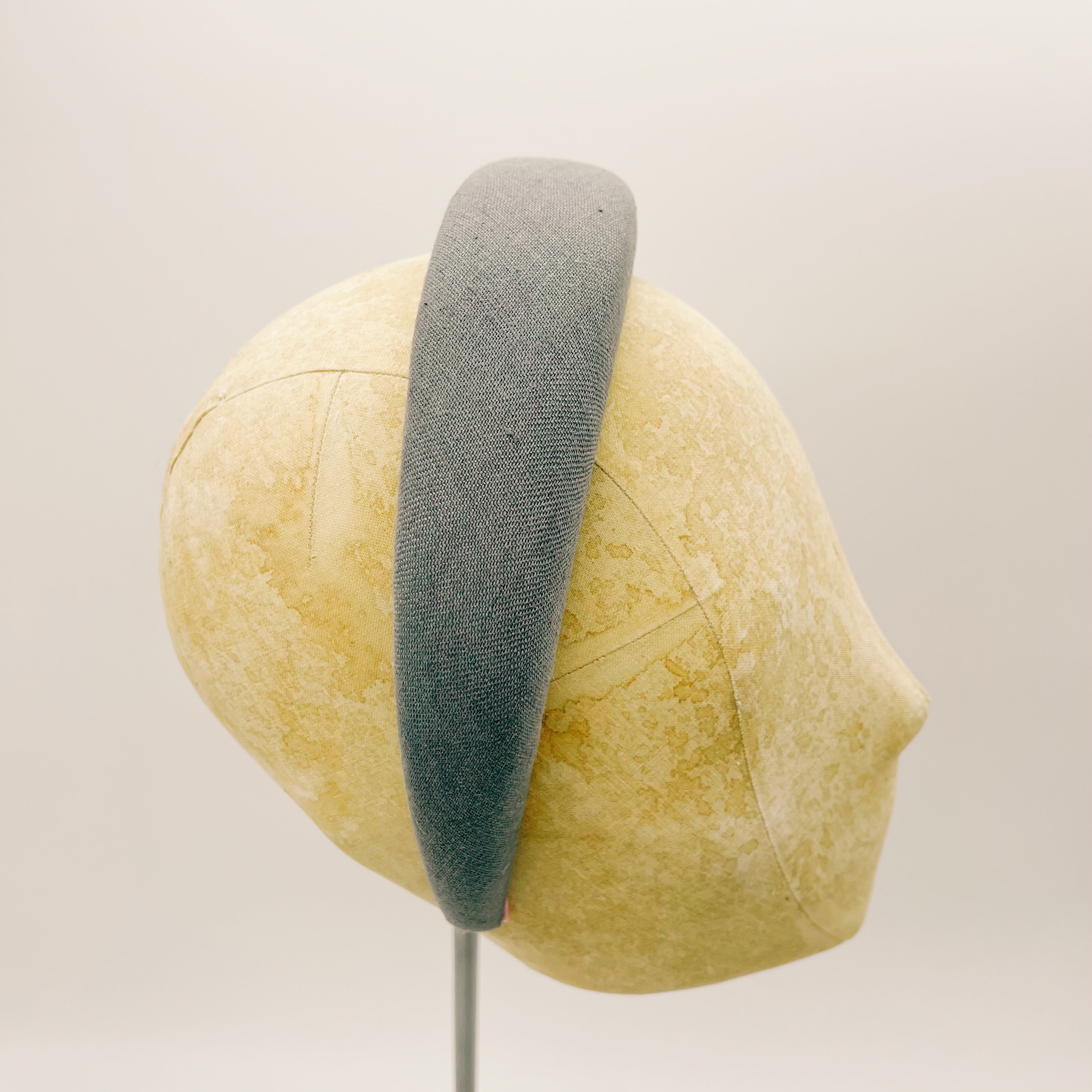 Linen Fossil Grey Padded Headband