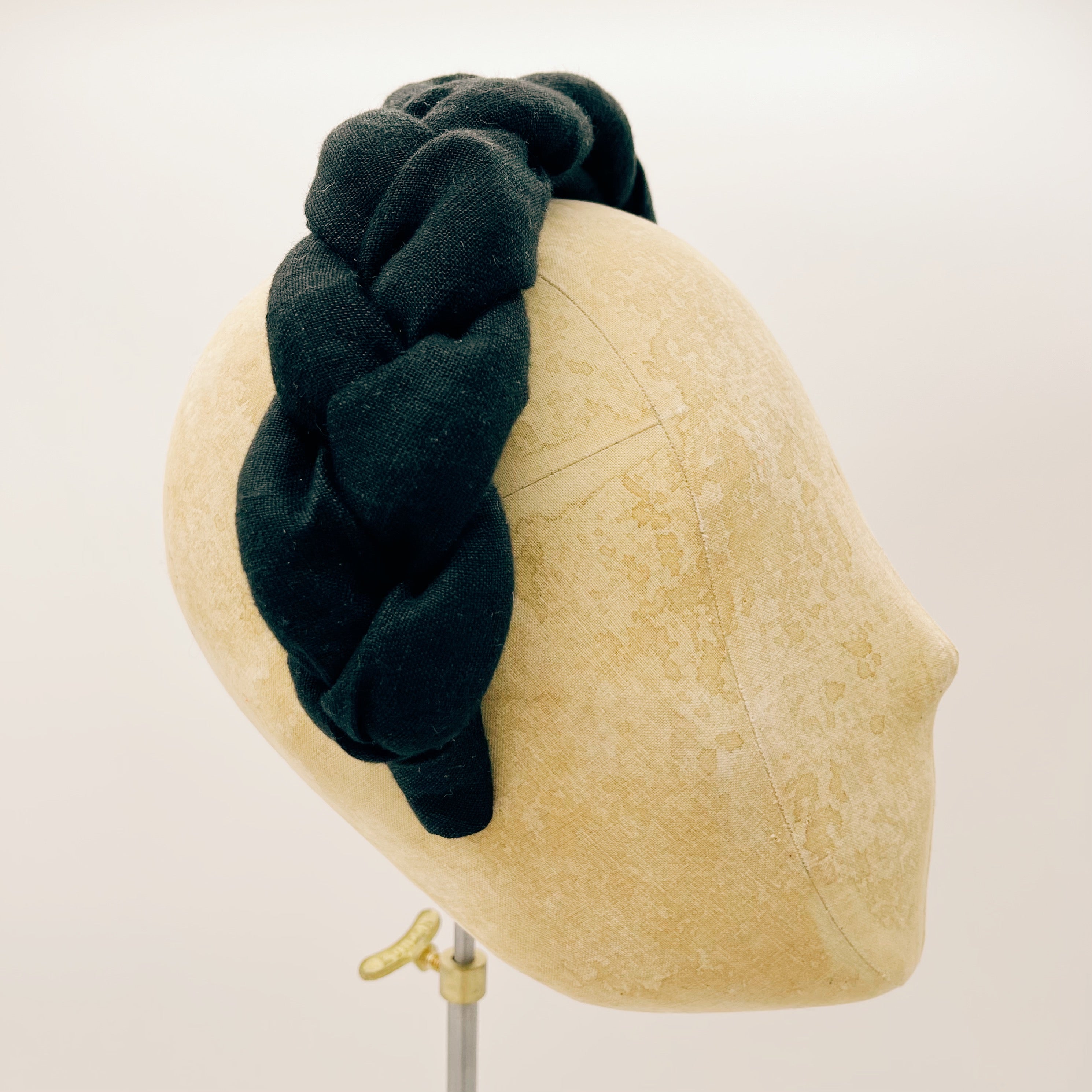 Linen Black Braid Headband