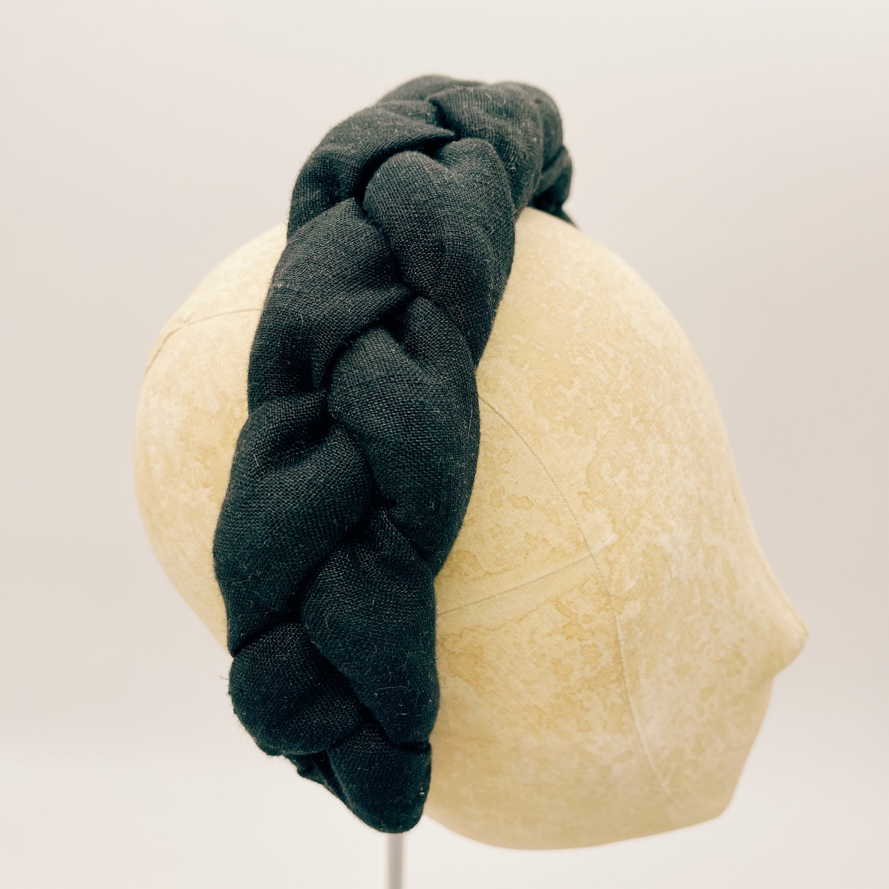 Linen Black Braid Headband