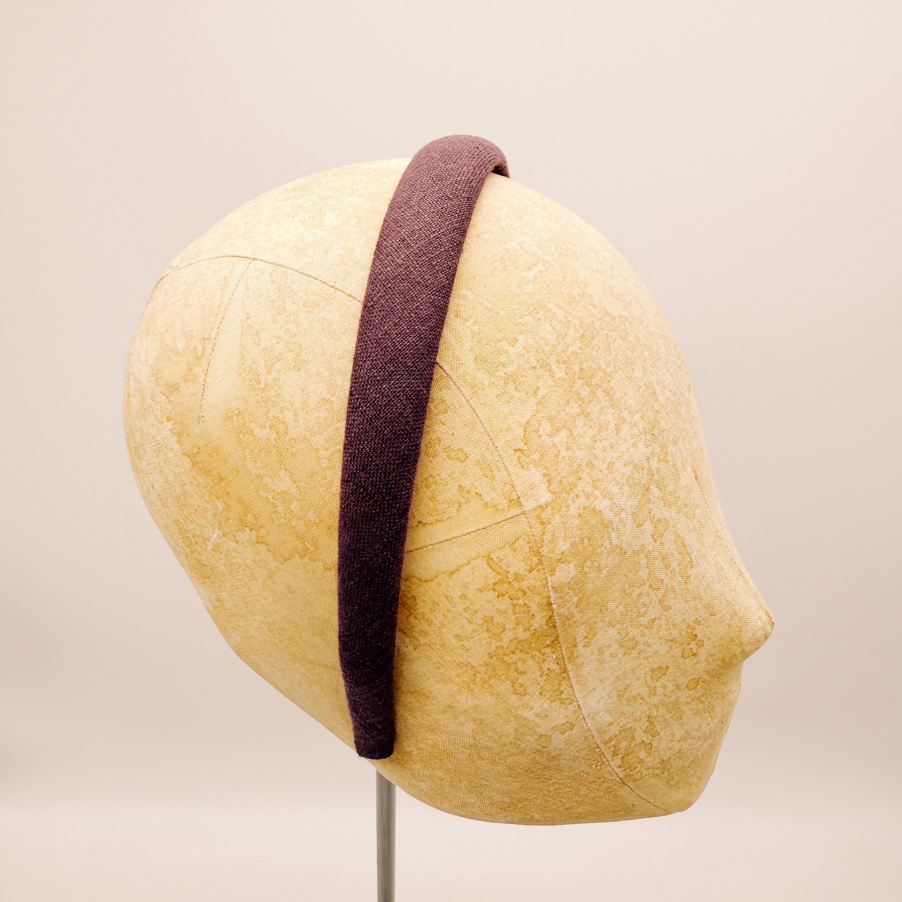 Serre-tête lin prune mini