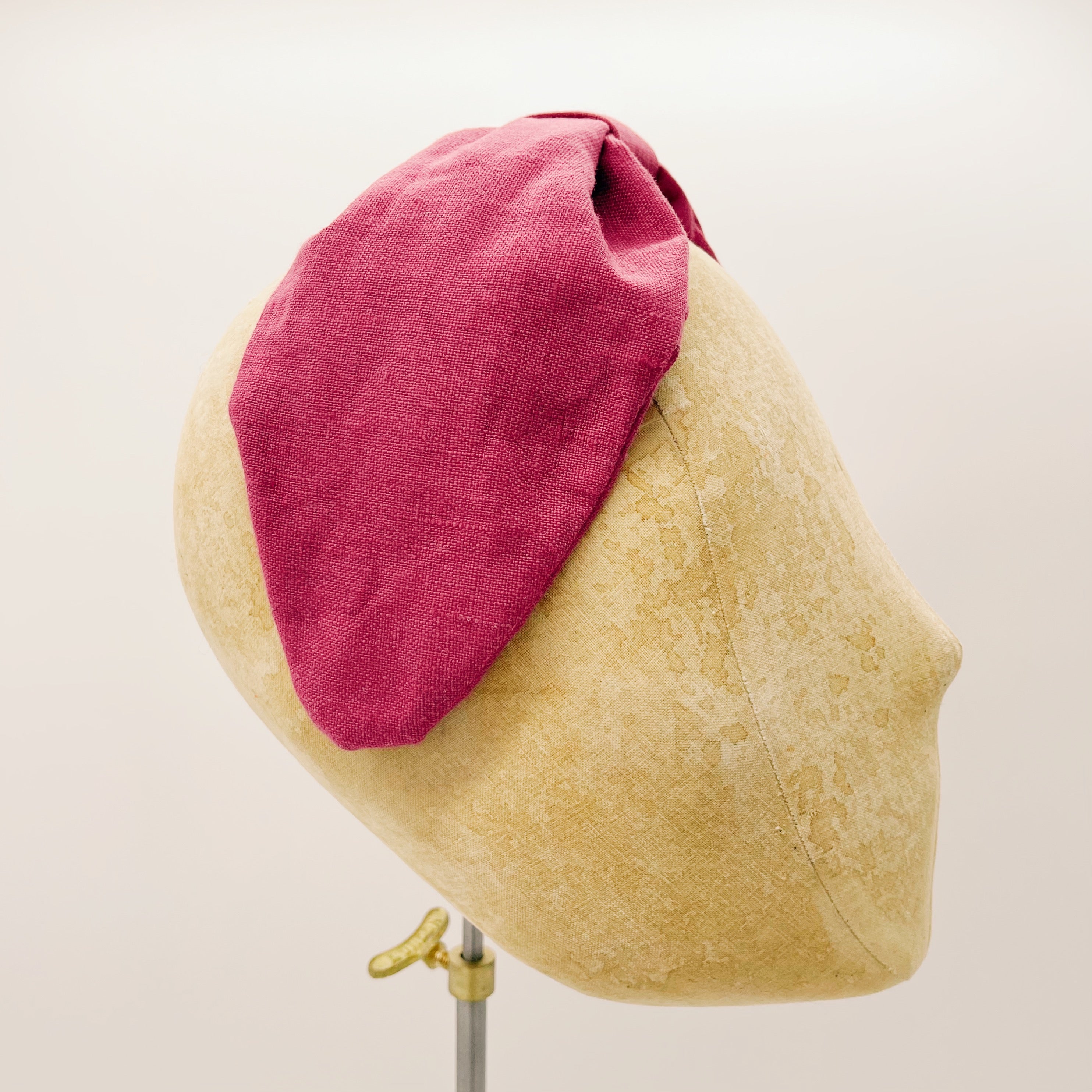 Fuchsia Linen Leaf Headband