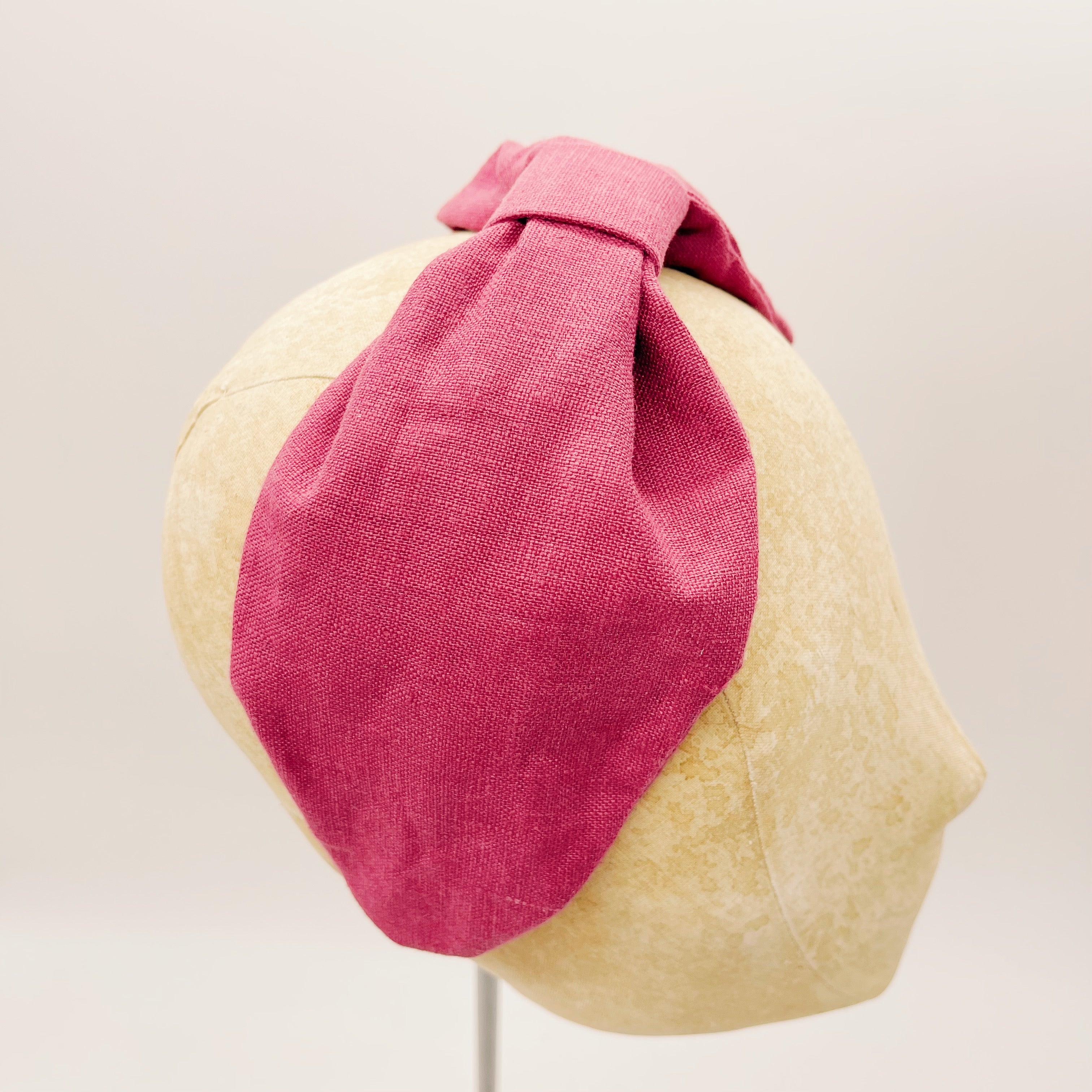 Fuchsia Linen Leaf Headband