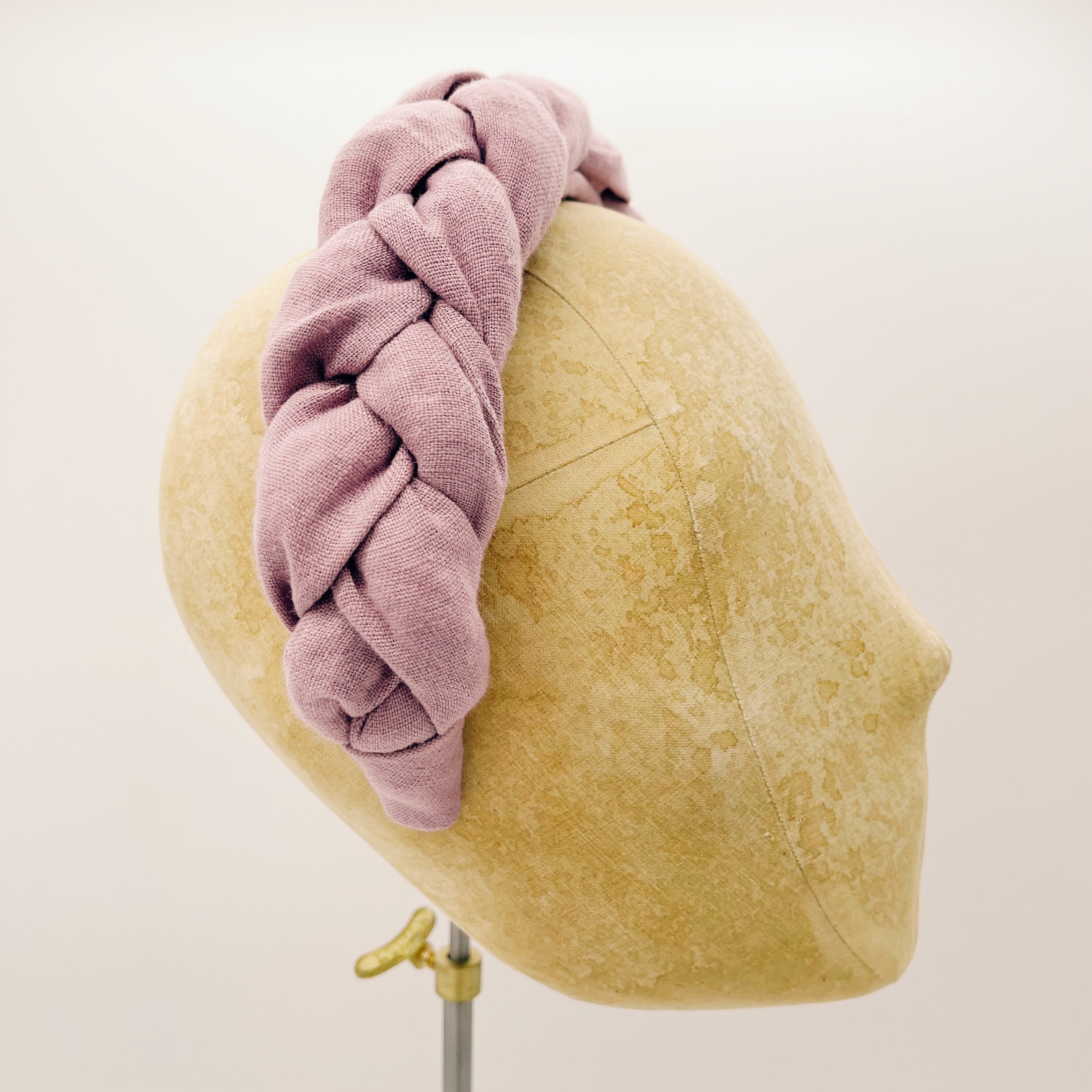 Linen Dusty Rose Braid Headband