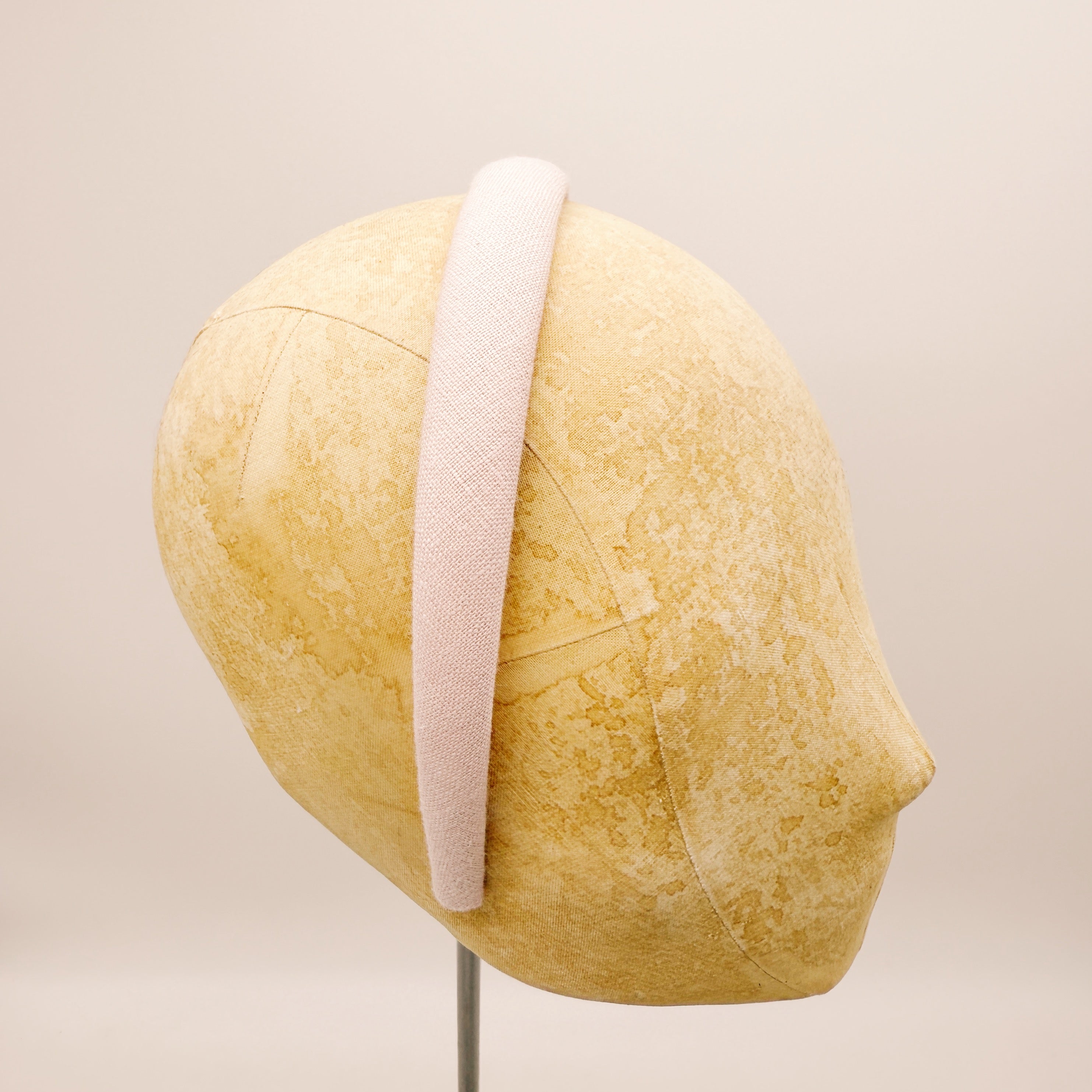 Headband Linen Pastel Pink Mini